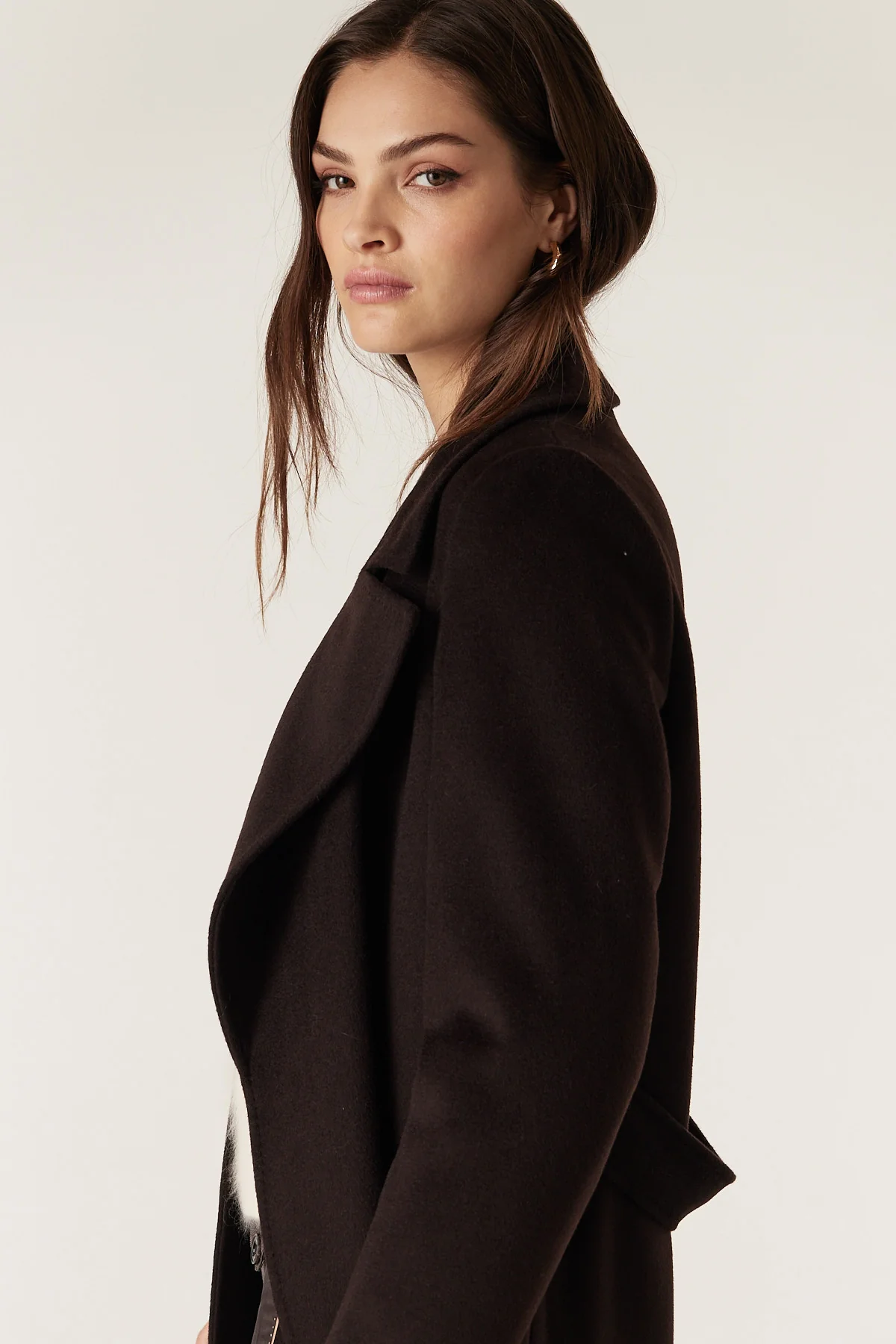 Evans Wool Coat - Espresso - Image 8