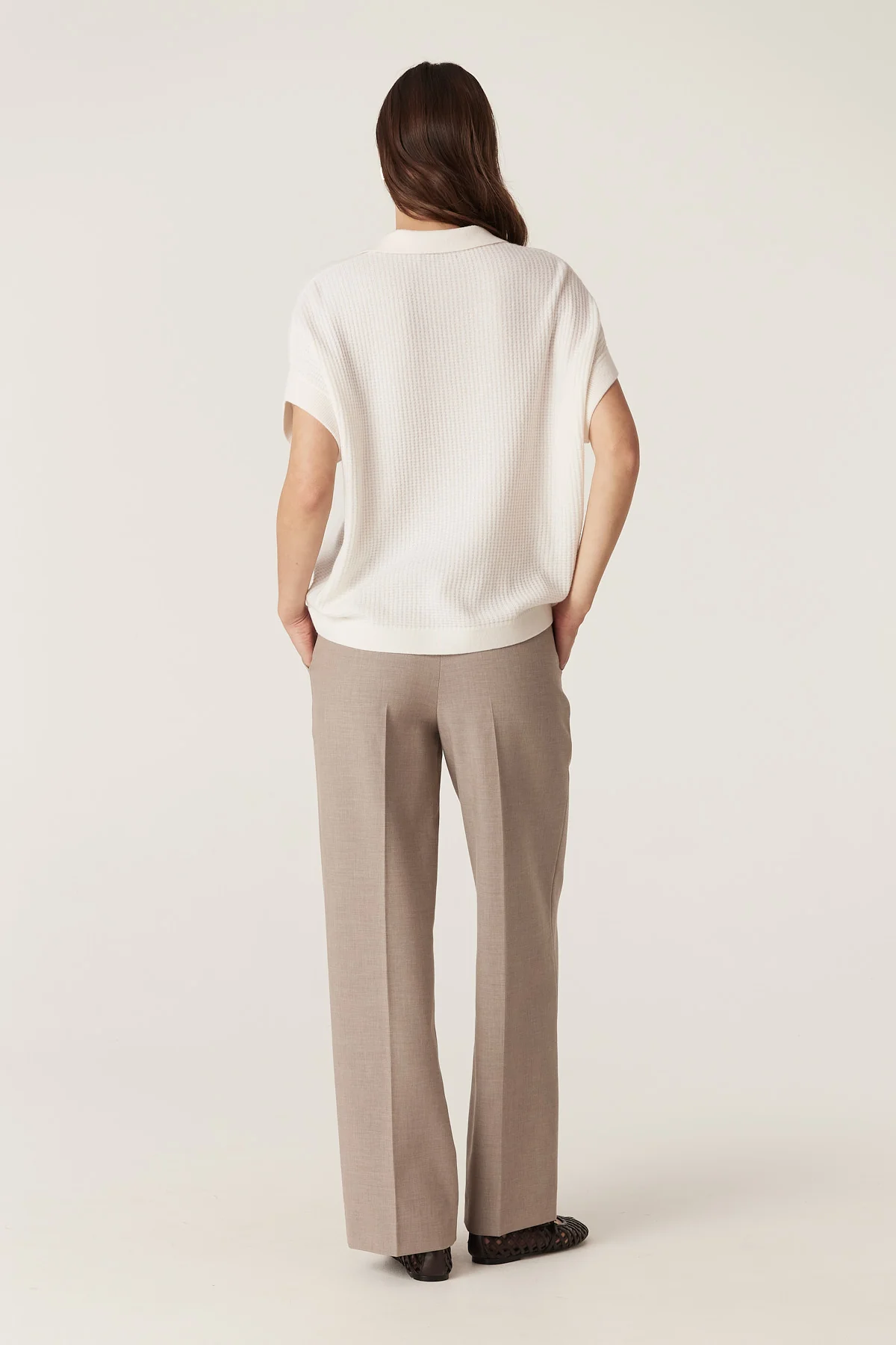 Evie Wide Leg Pant - Fawn - Image 5