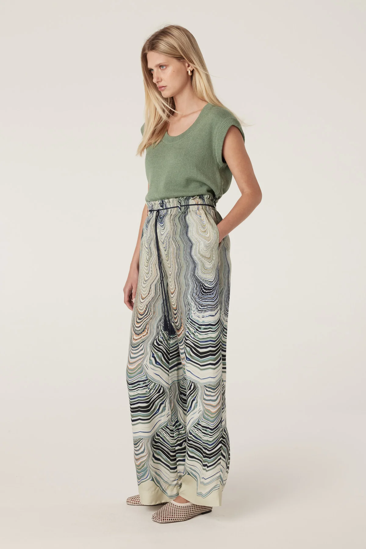 Flax Scoop Top - Field Green - Image 4