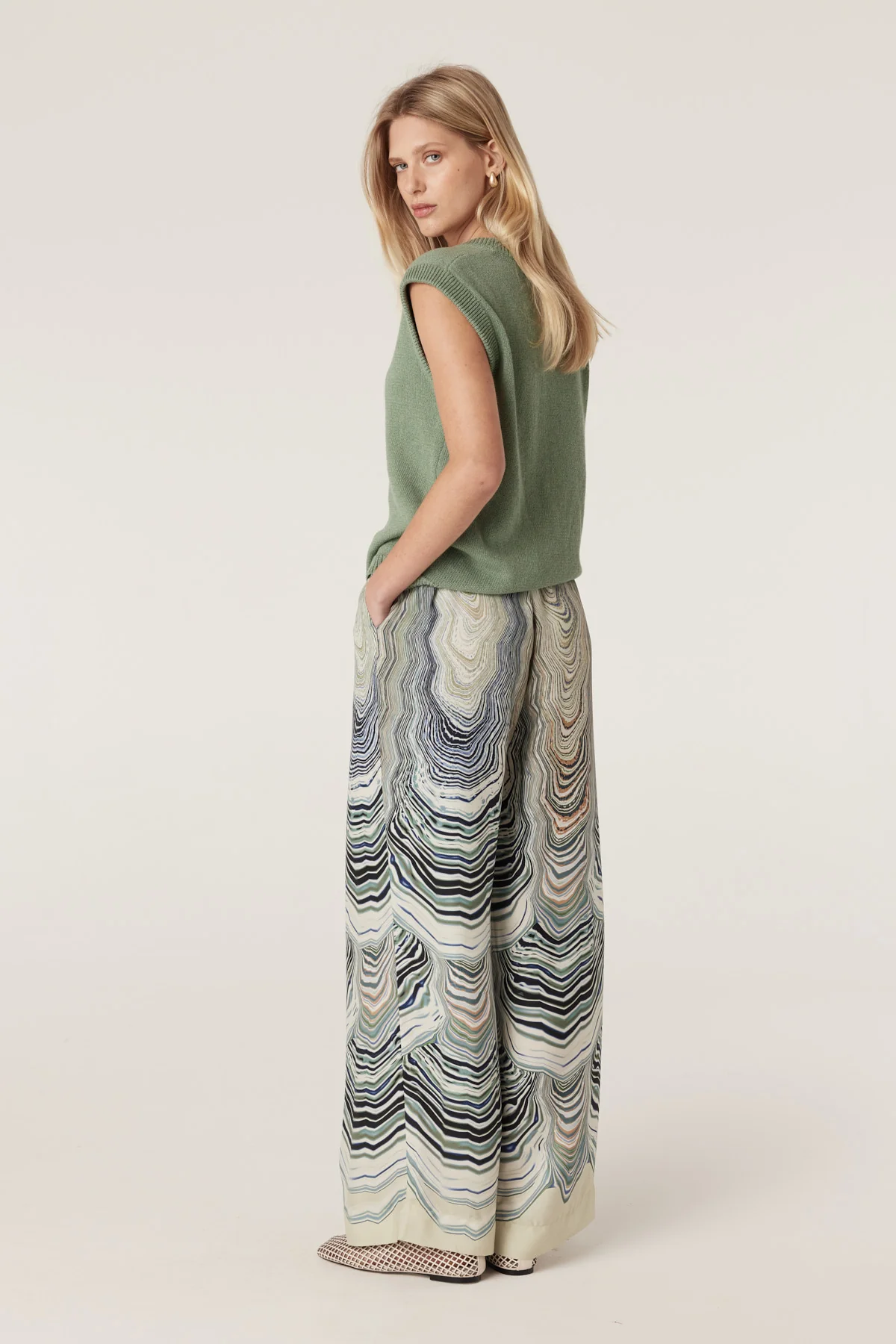 Flax Scoop Top - Field Green - Image 5