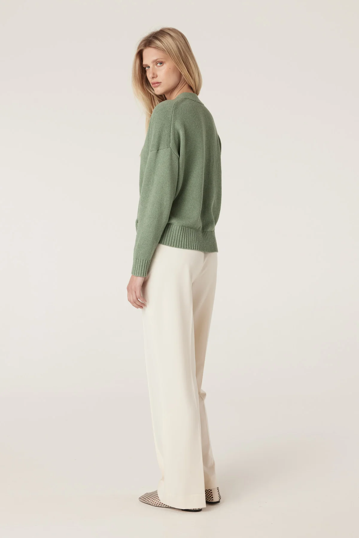 Flax V Jumper - Field Green - Image 5