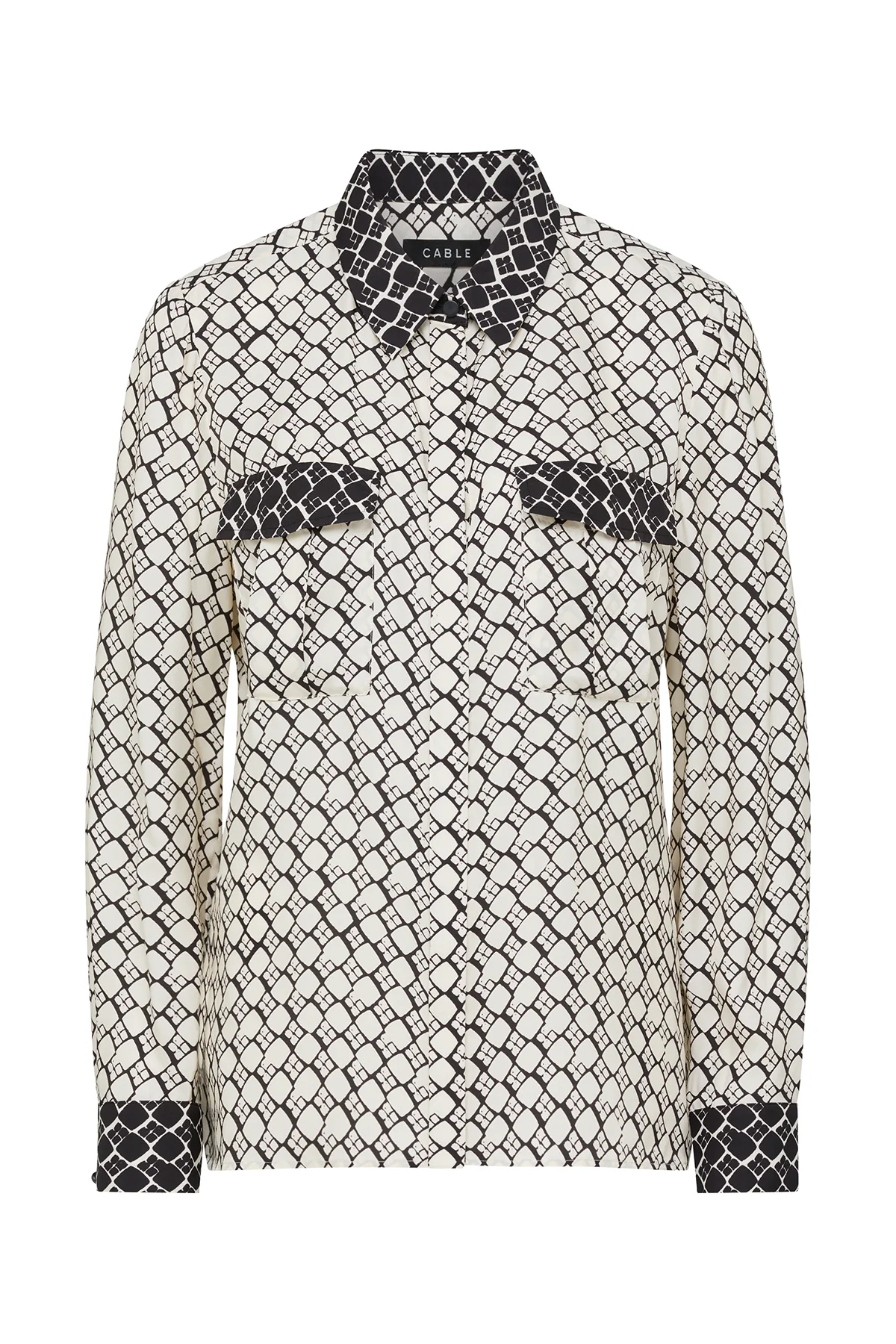 Hamilton Blouse - Ivory Geo Print - Image 2