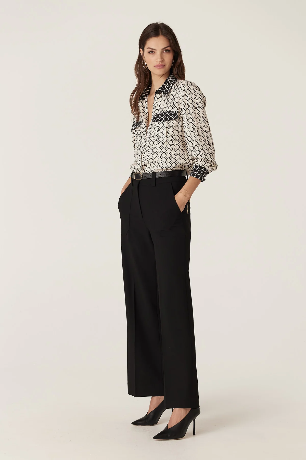 Hamilton Blouse - Ivory Geo Print - Image 4