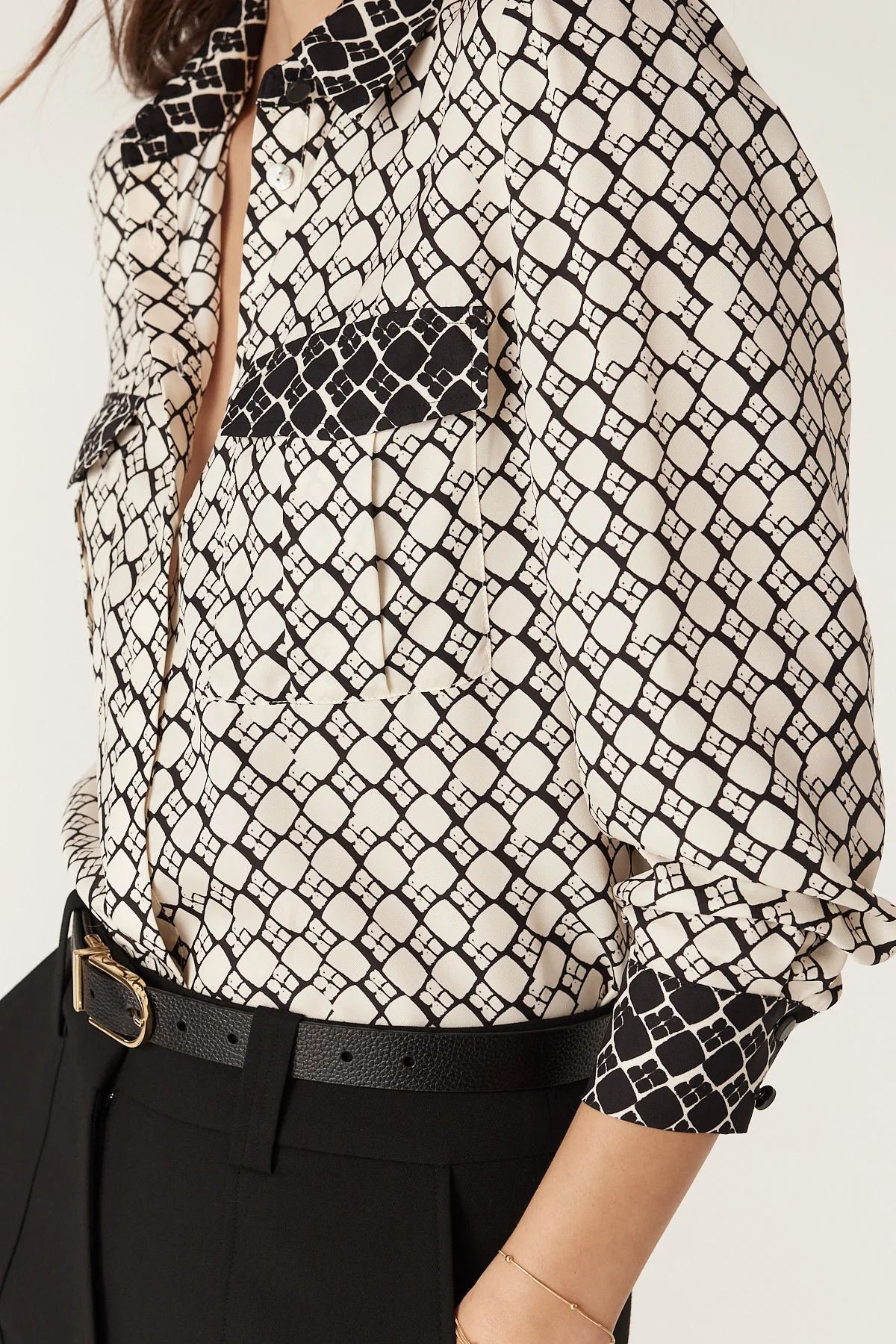 Hamilton Blouse - Ivory Geo Print - Image 6