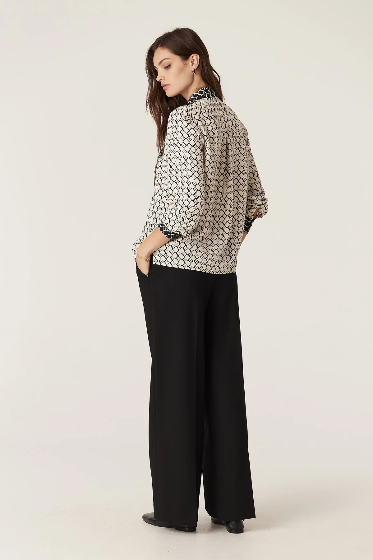 Hamilton Blouse - Ivory Geo Print - Image 8
