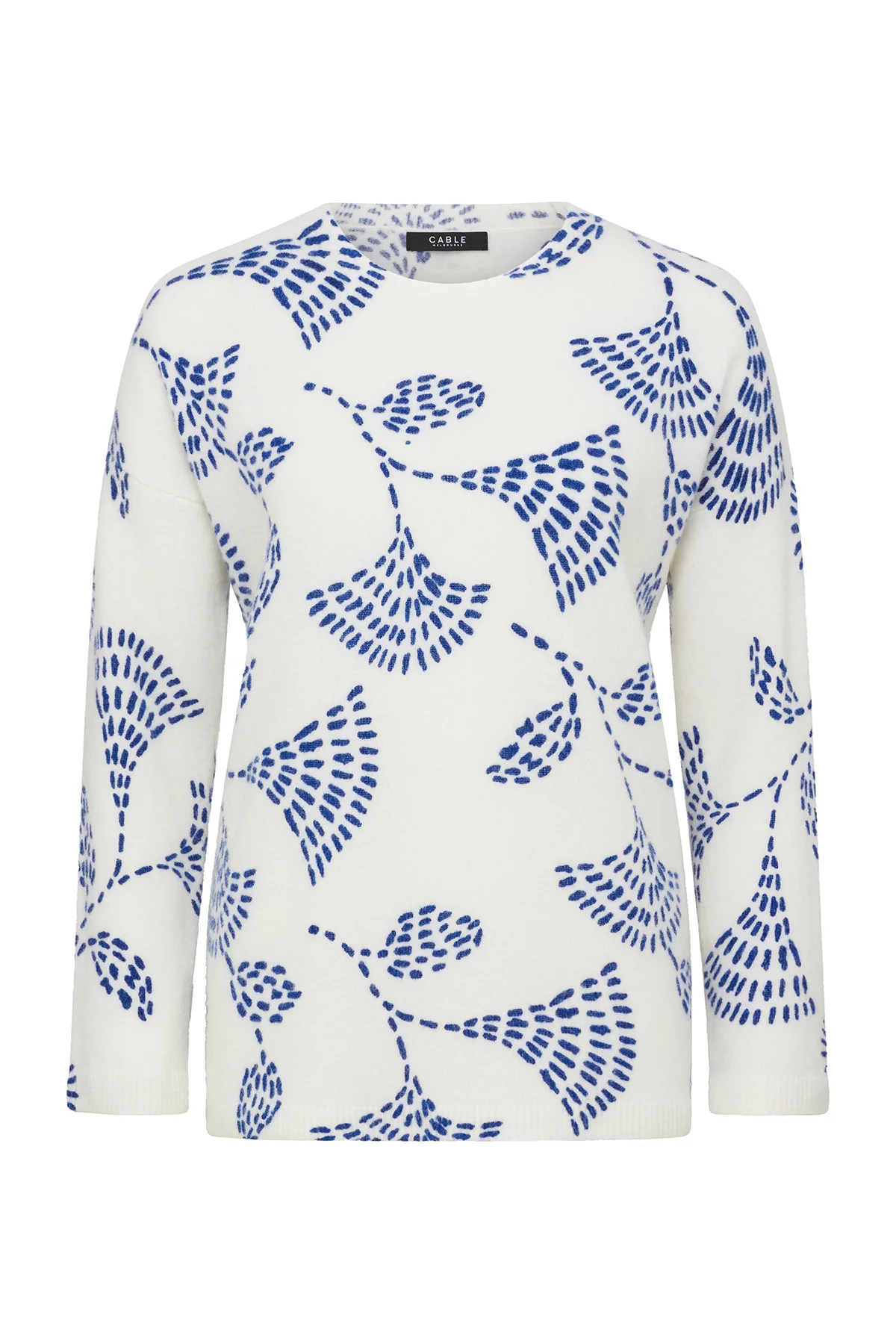 Hayes Mohair Jumper - Blue Print - Image 2