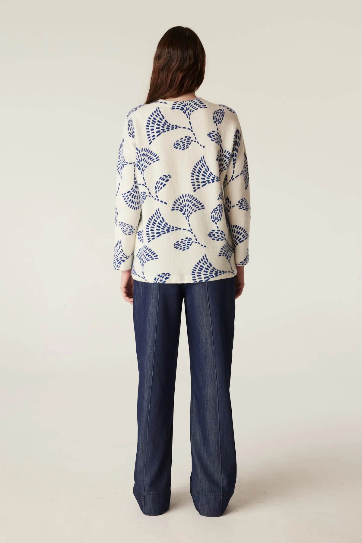 Hayes Mohair Jumper - Blue Print - Image 5