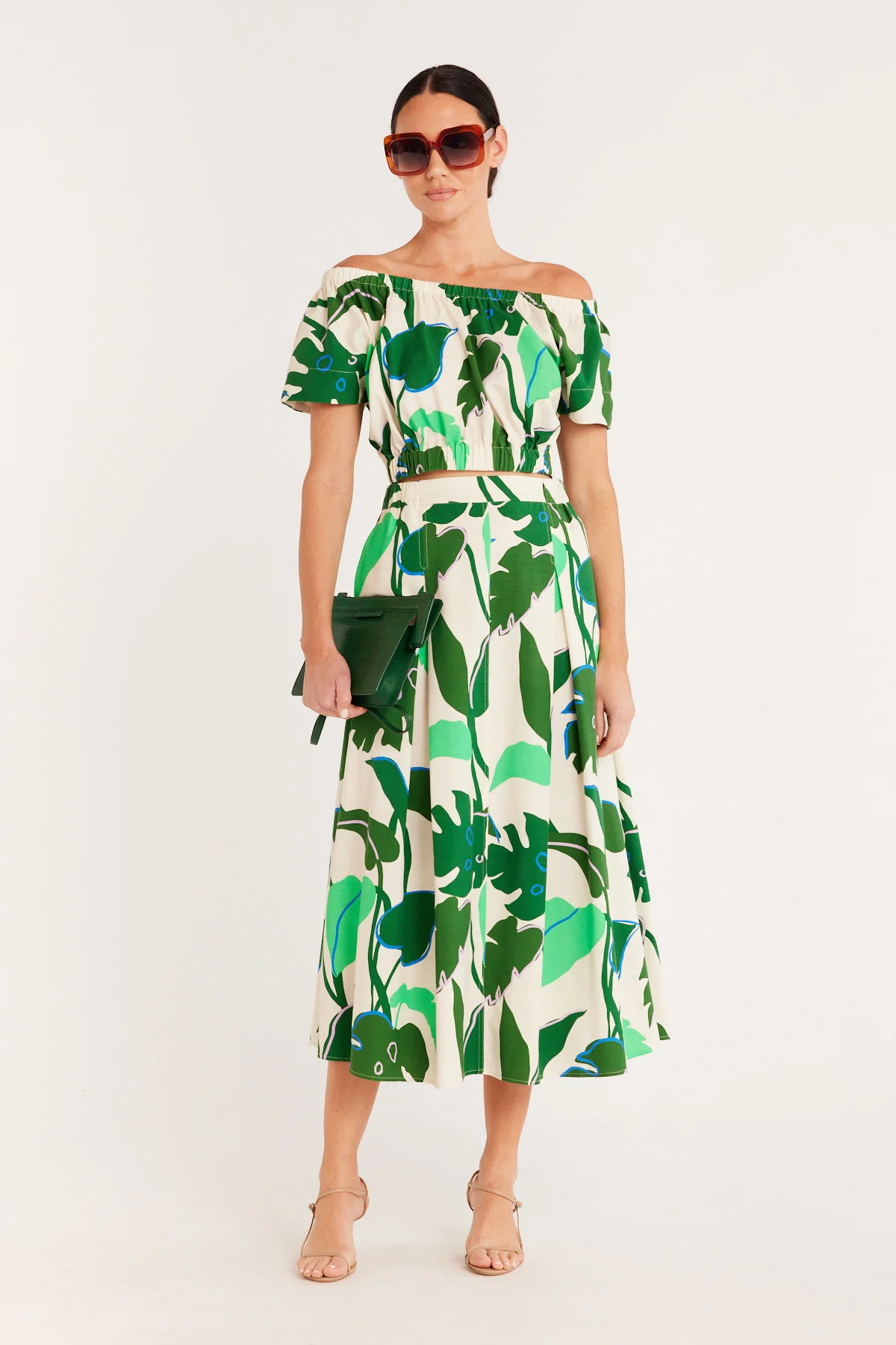 Hayman Print Top - Green Palm Print - Image 3