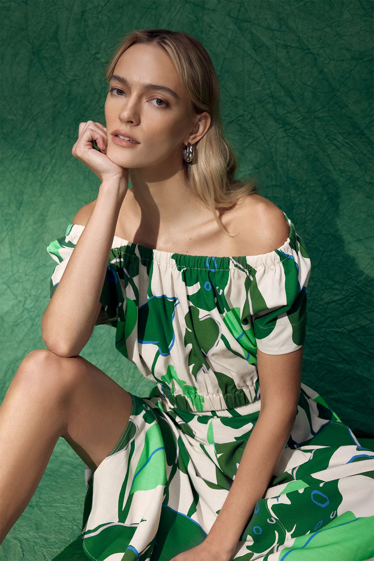 Hayman Print Top - Green Palm Print - Image 4