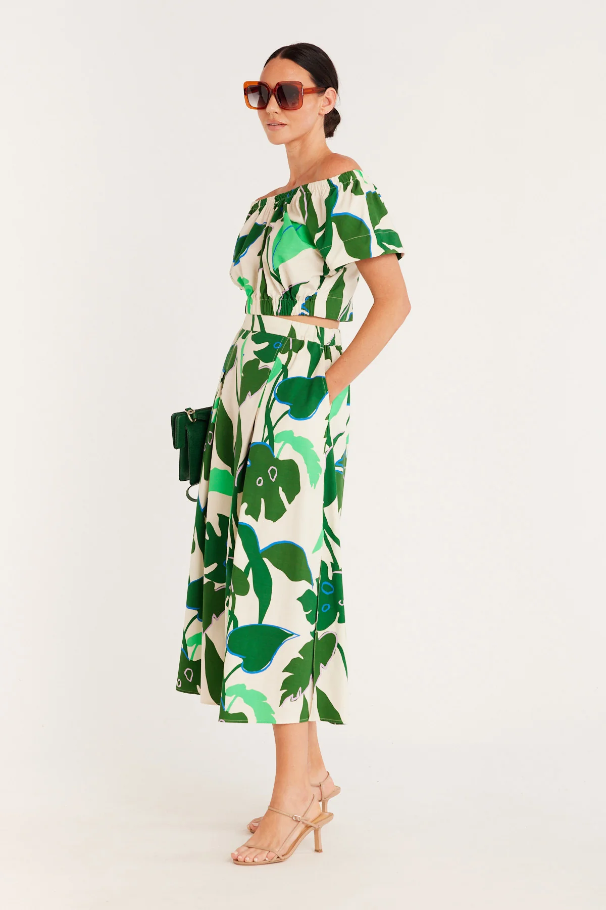 Hayman Print Top - Green Palm Print - Image 5