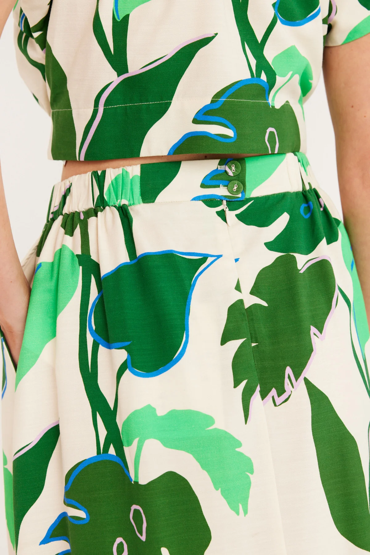 Hayman Print Top - Green Palm Print - Image 7