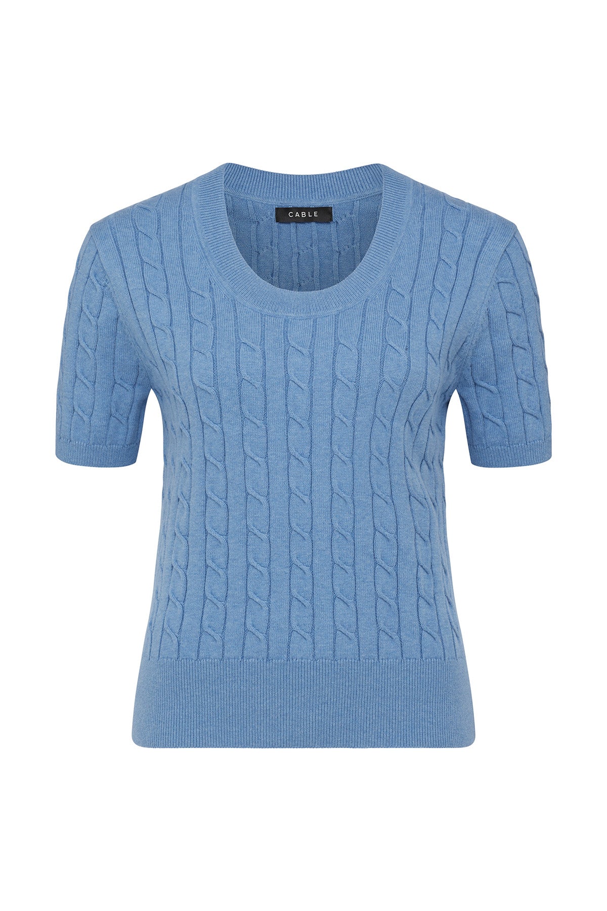 Heritage Cotton Cable Tee - Blue - Image 2