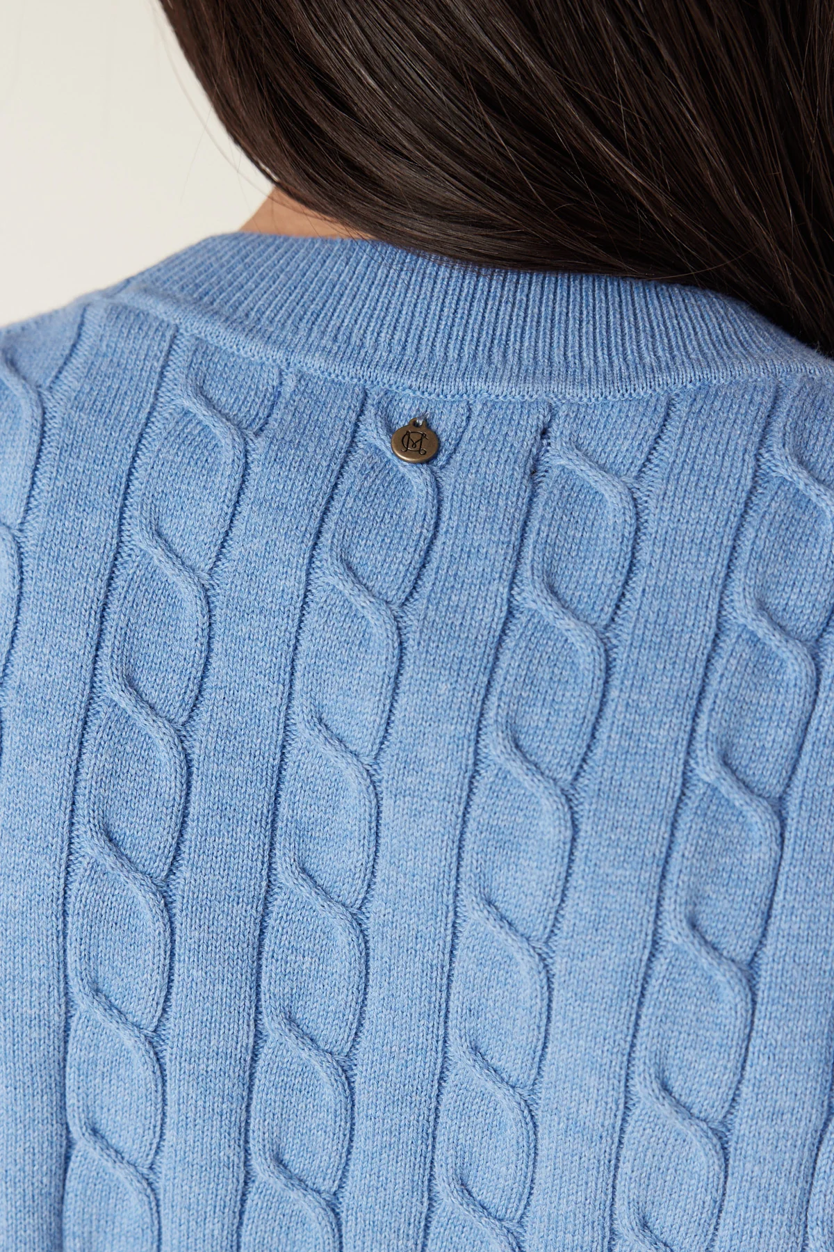 Heritage Cotton Cable Tee - Blue - Image 6