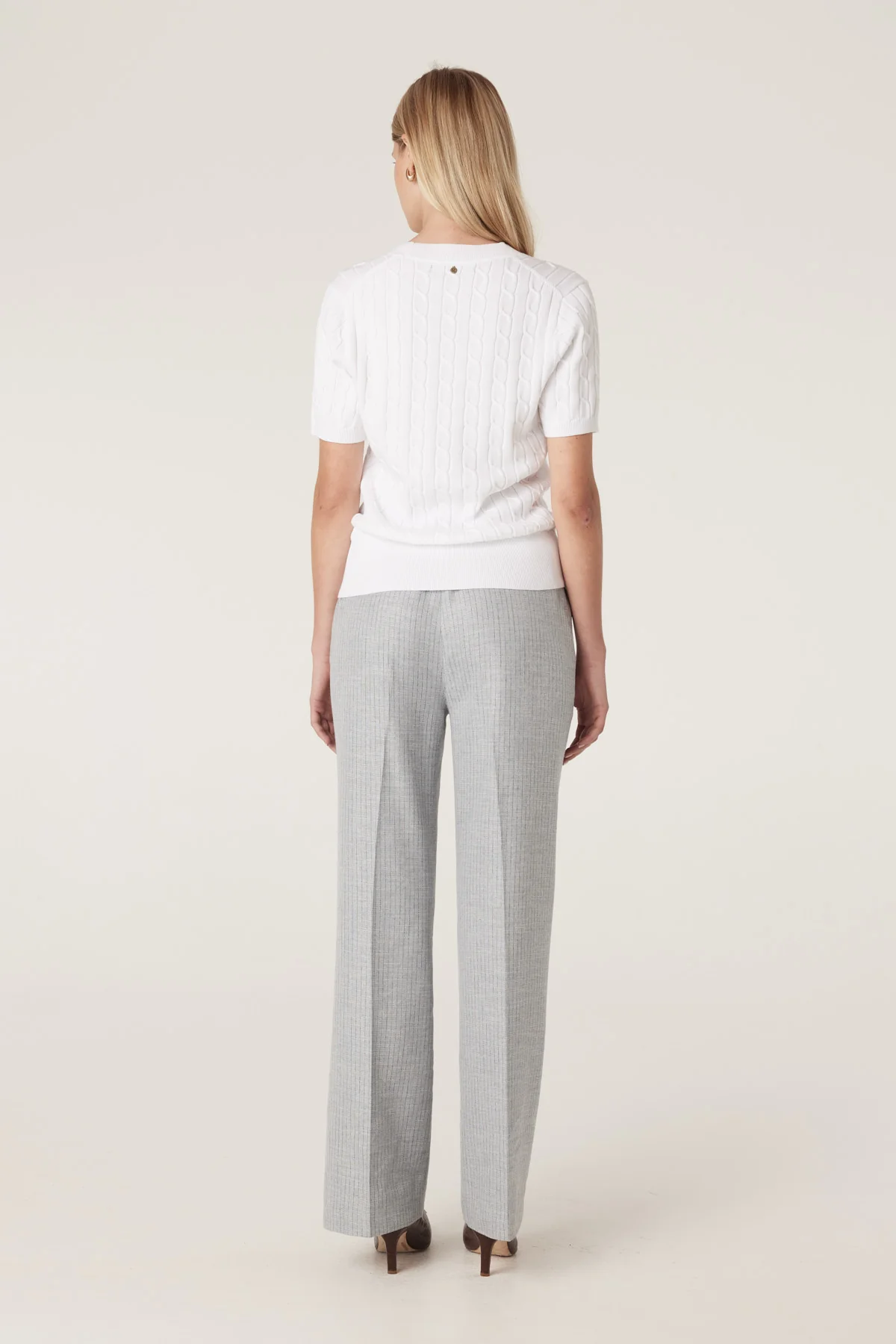 Heritage Cotton Cable Tee - White - Image 5