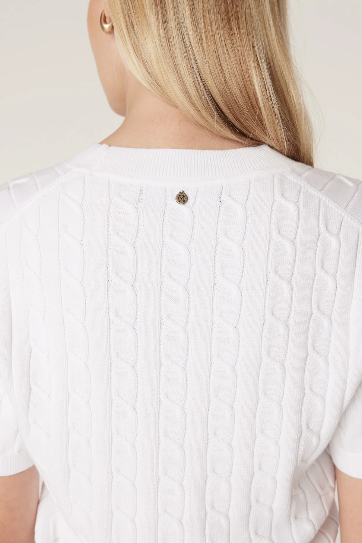 Heritage Cotton Cable Tee - White - Image 6