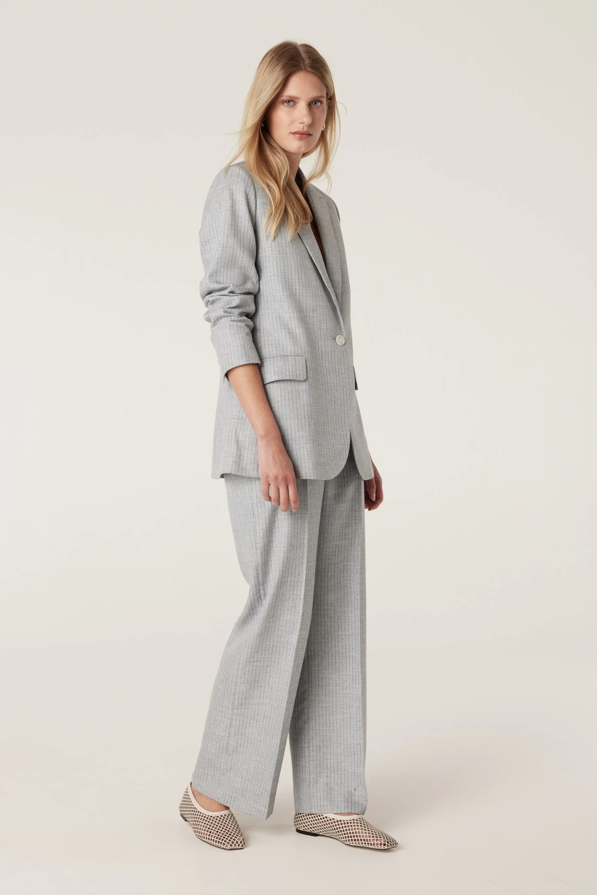 Ivy Linen Pant - Blue Pinstripe - Image 5