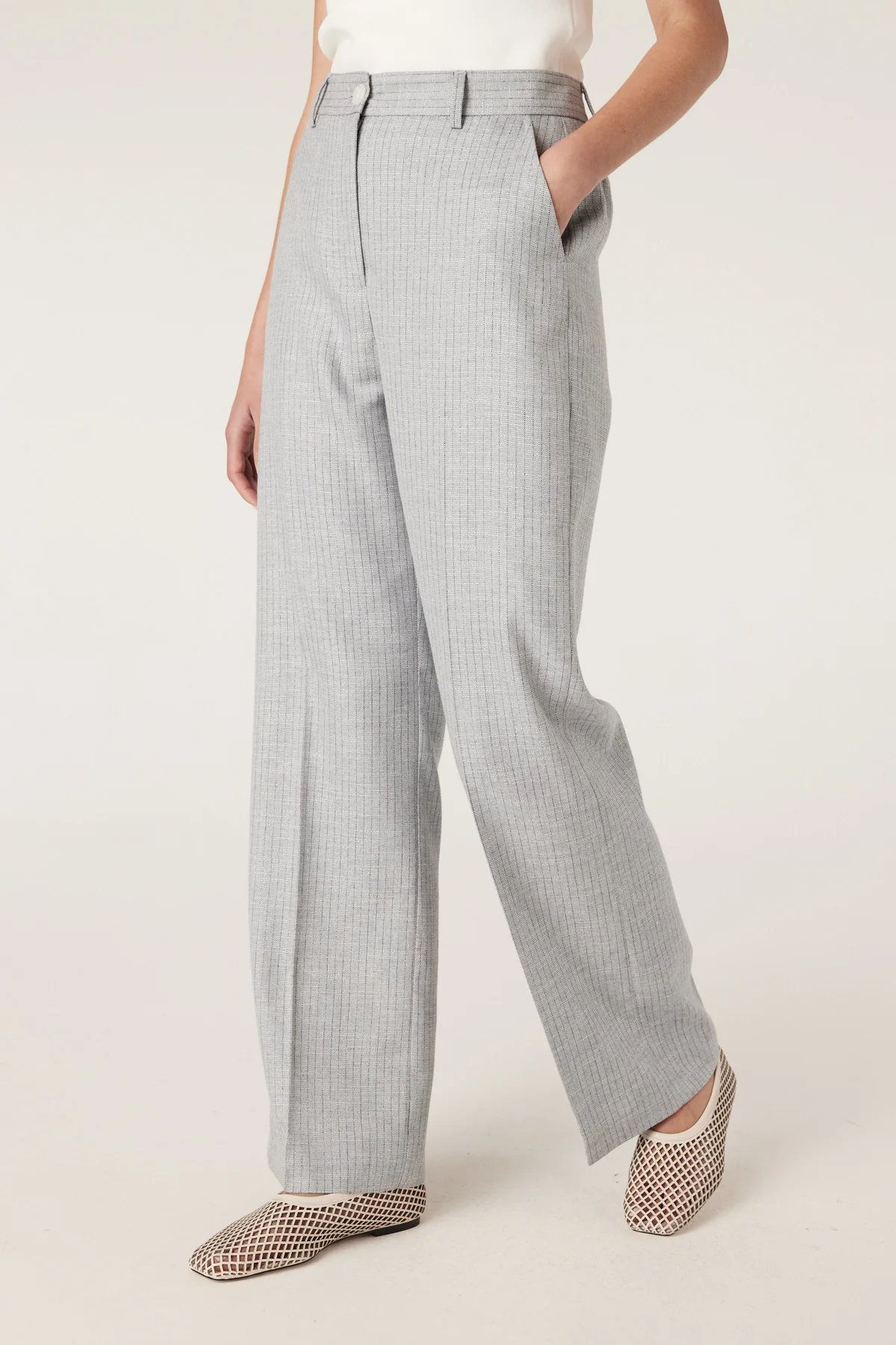 Ivy Linen Pant - Blue Pinstripe - Image 7