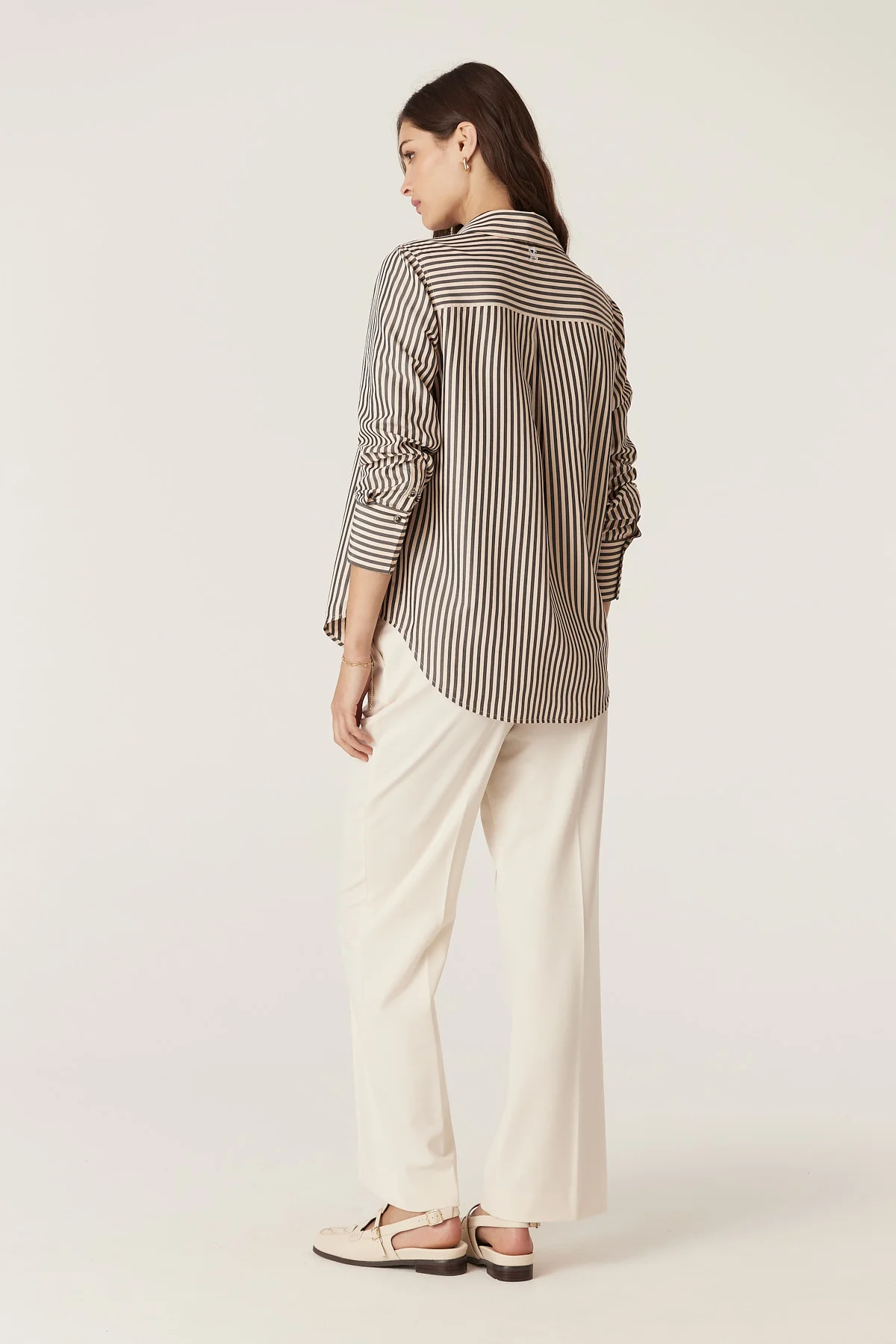 Jamie Stripe Shirt - Khaki Stripe - Image 6