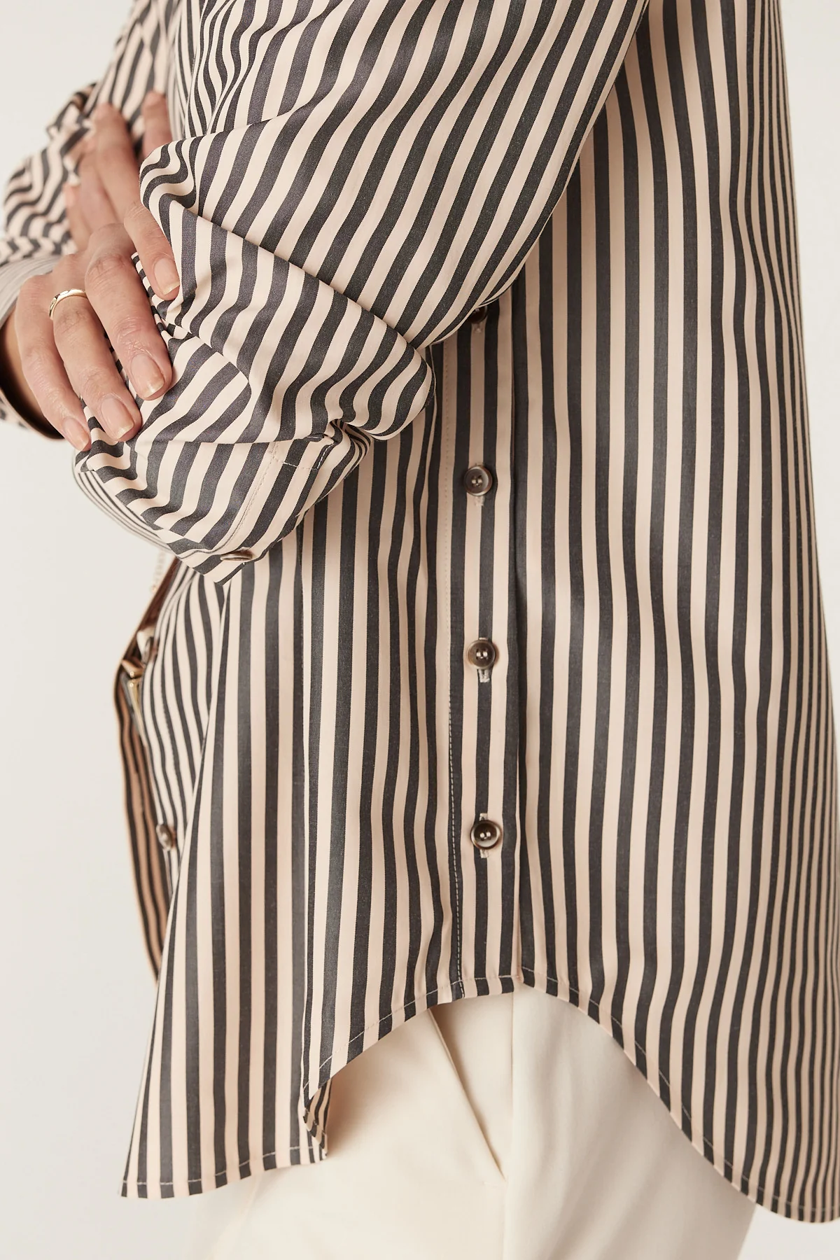 Jamie Stripe Shirt - Khaki Stripe - Image 7
