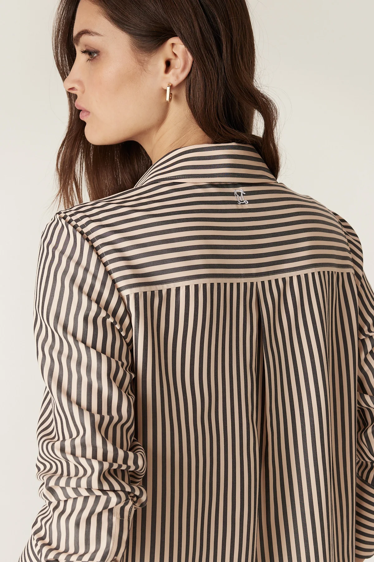 Jamie Stripe Shirt - Khaki Stripe - Image 9