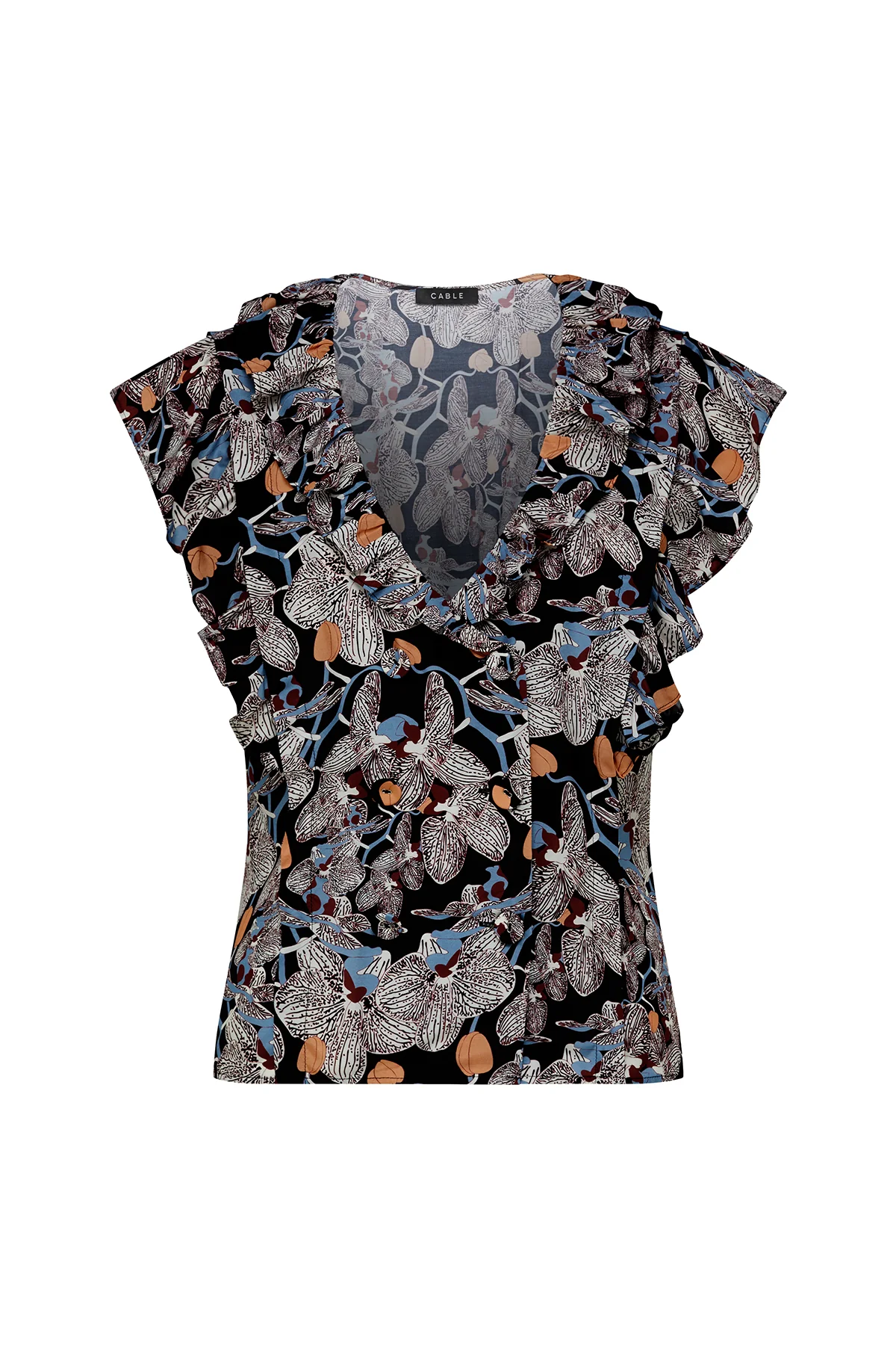 Leigh Frill Top - Orchid Print - Image 2