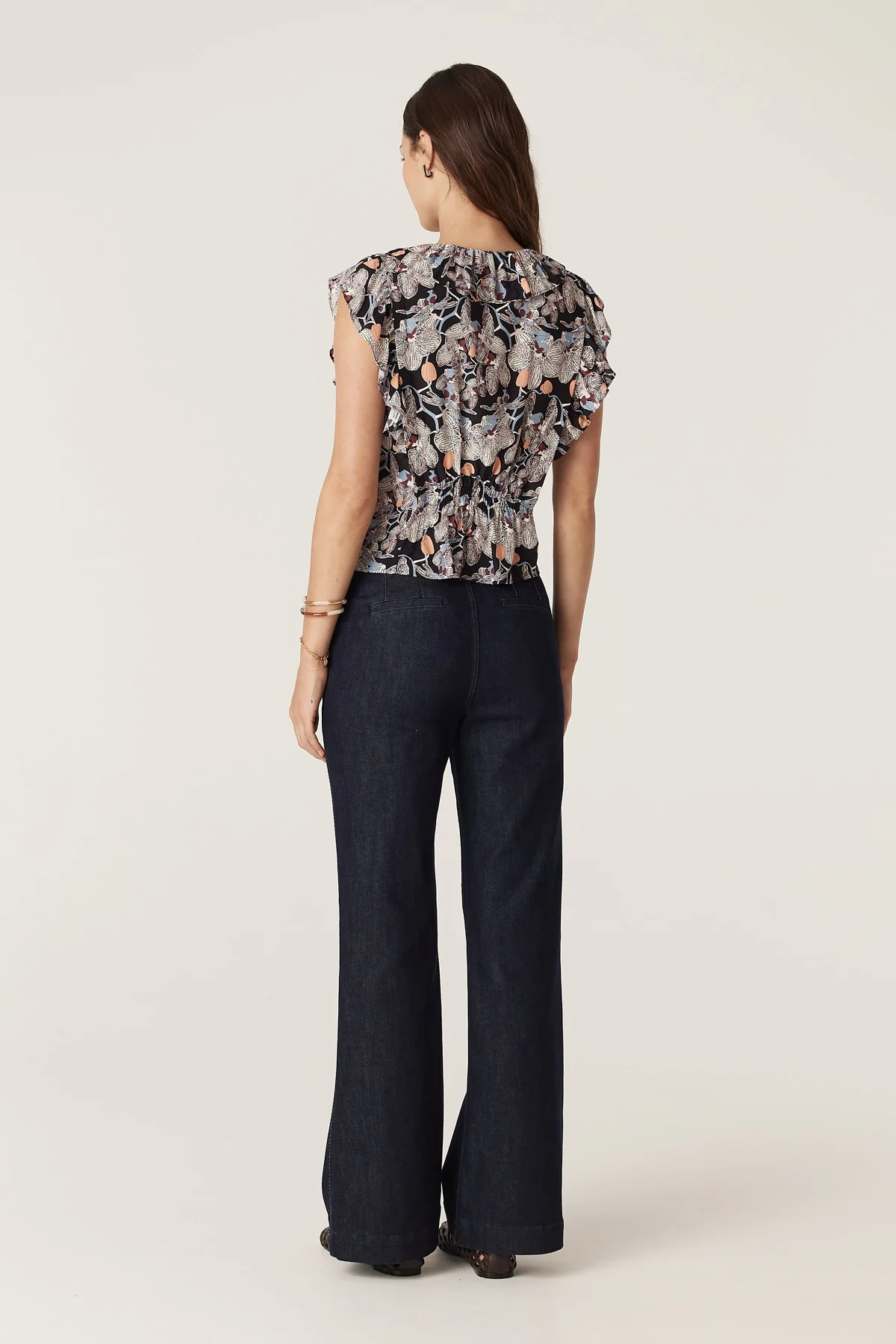 Leigh Frill Top - Orchid Print - Image 6