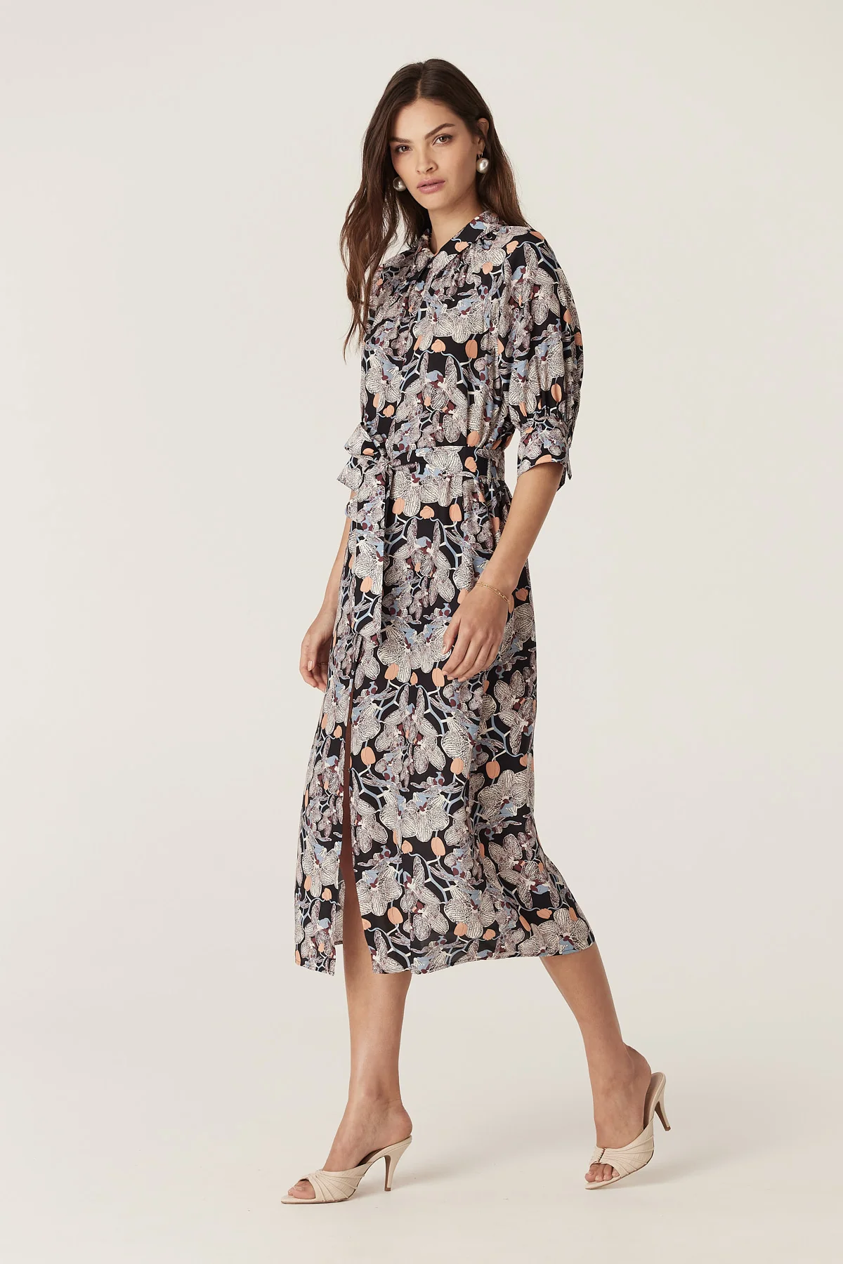 Leigh Midi Dress - Orchid Print - Image 5