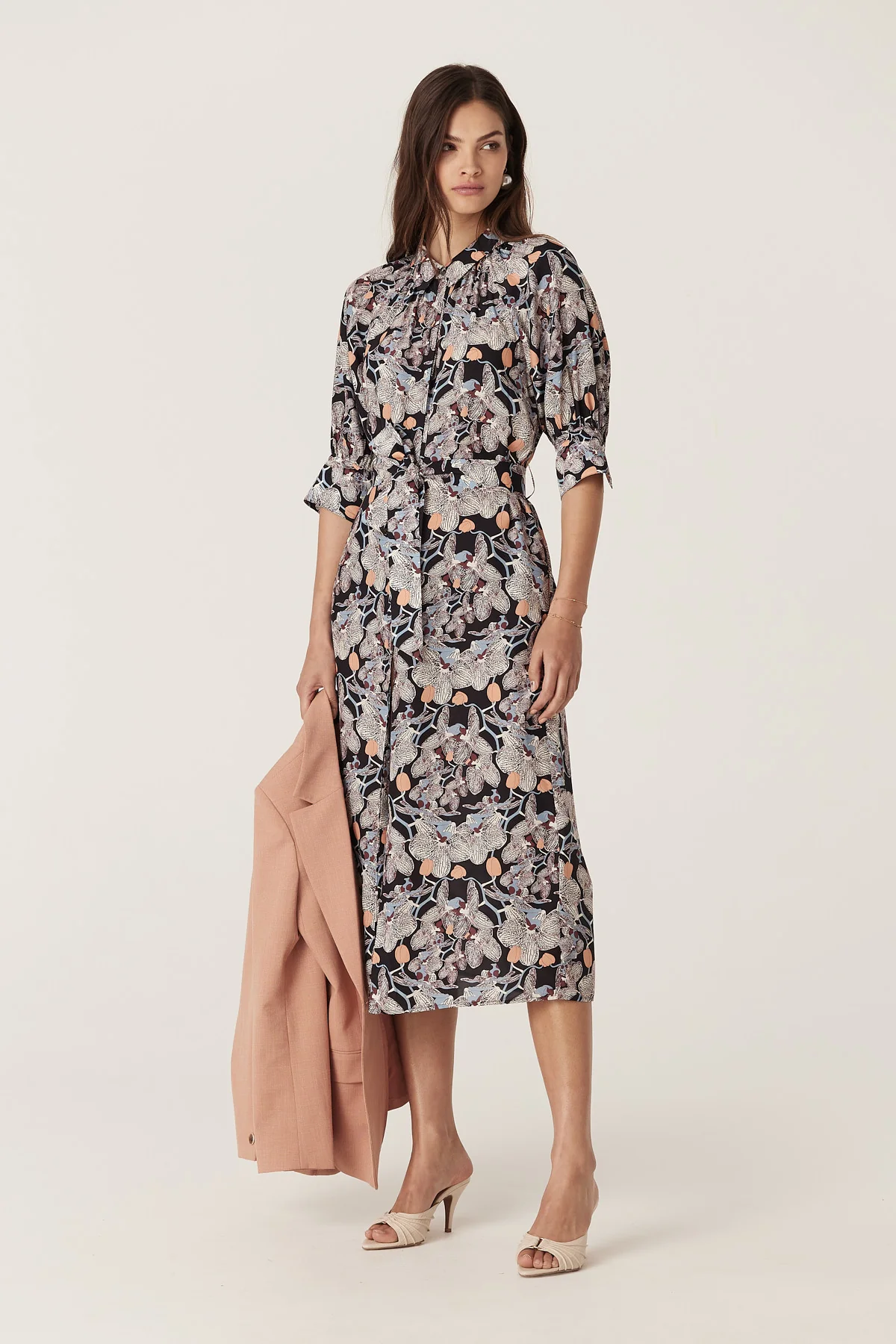 Leigh Midi Dress - Orchid Print - Image 8