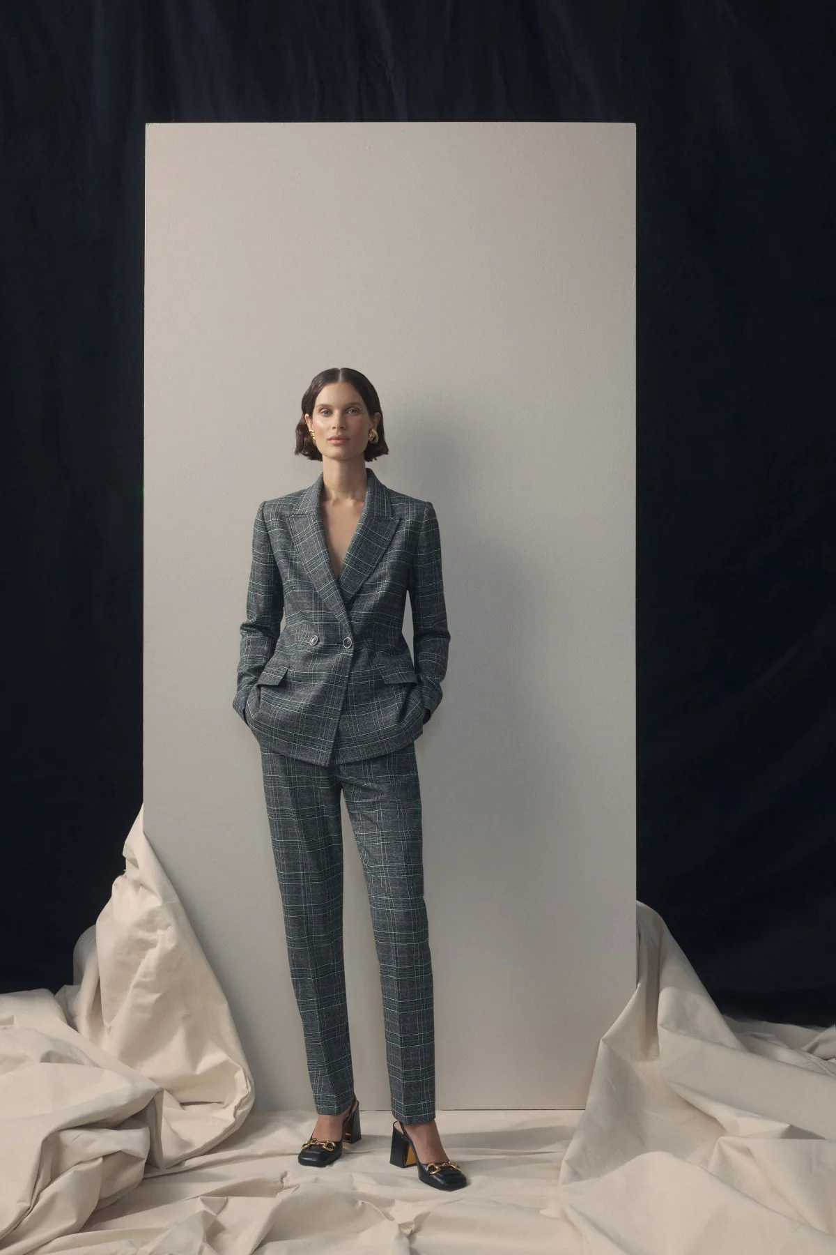 Lennon Check Pant - Green Check - Image 3