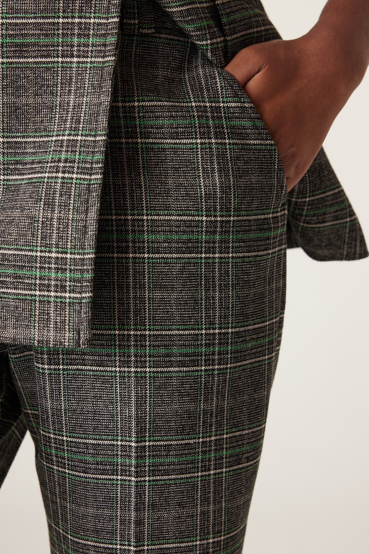Lennon Check Pant - Green Check - Image 4