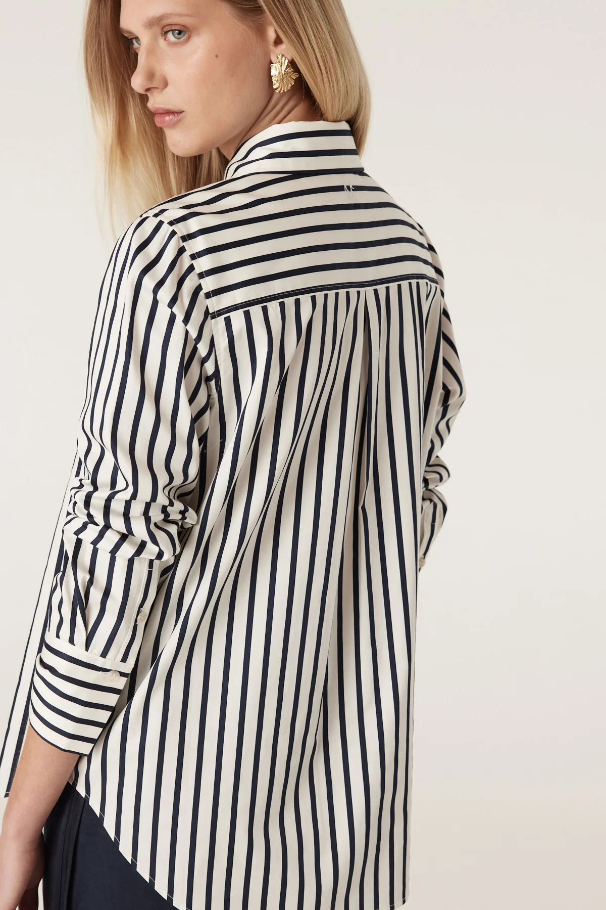 Lina Stripe Shirt - Navy Stripe - Image 4