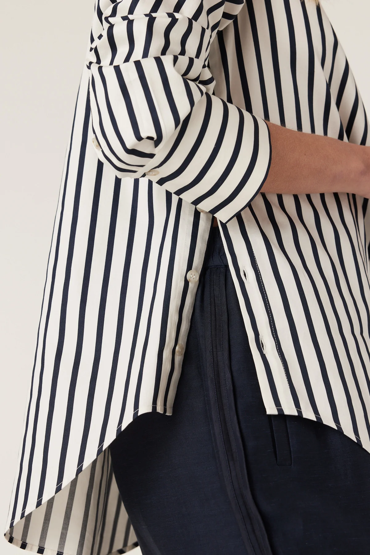 Lina Stripe Shirt - Navy Stripe - Image 8