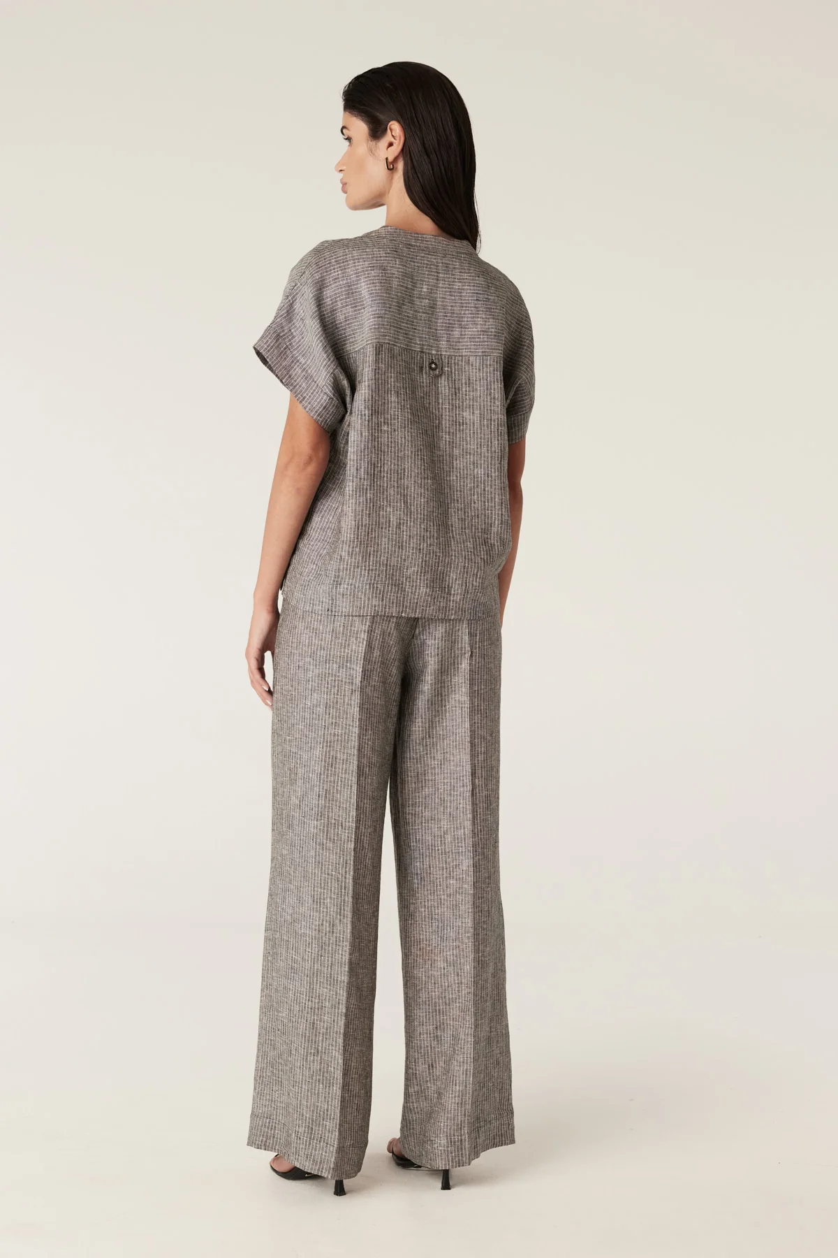 Linden Linen Pant - Slate Pinstripe - Image 5