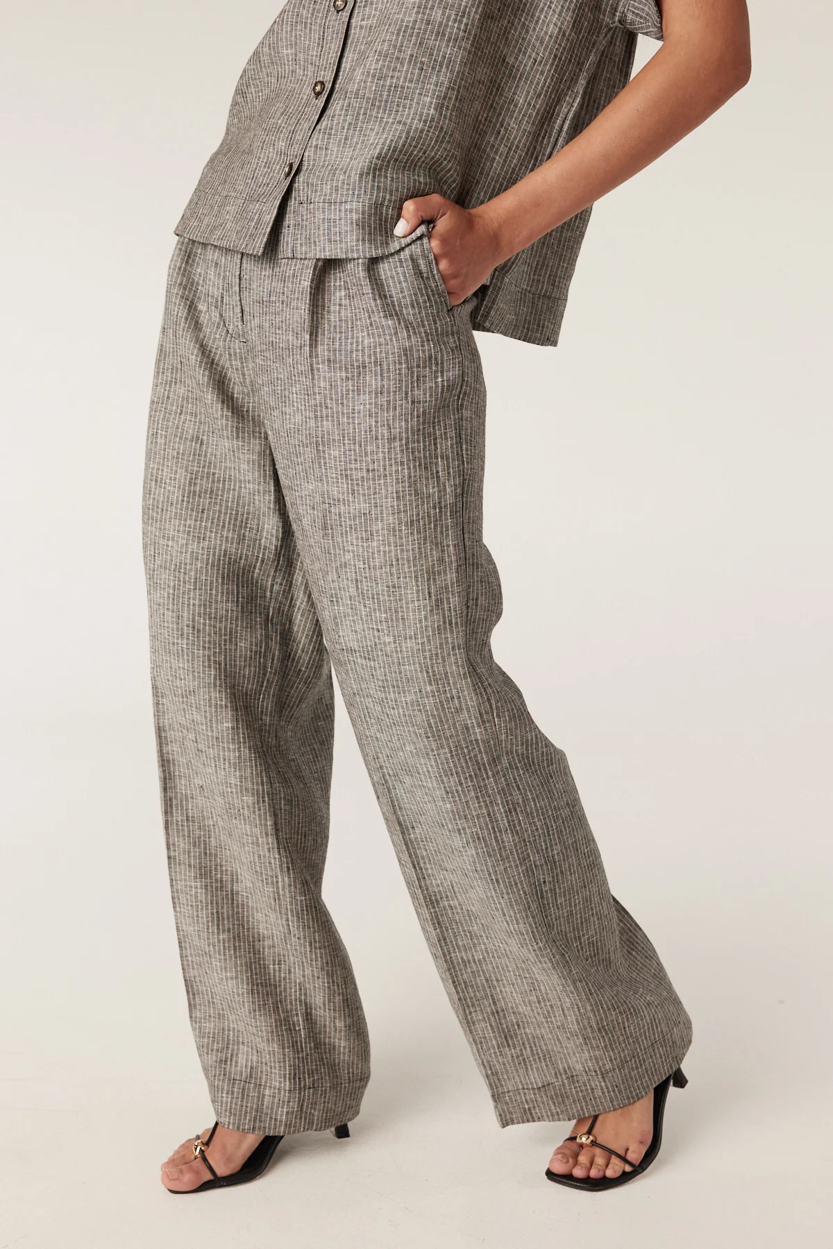 Linden Linen Pant - Slate Pinstripe - Image 6