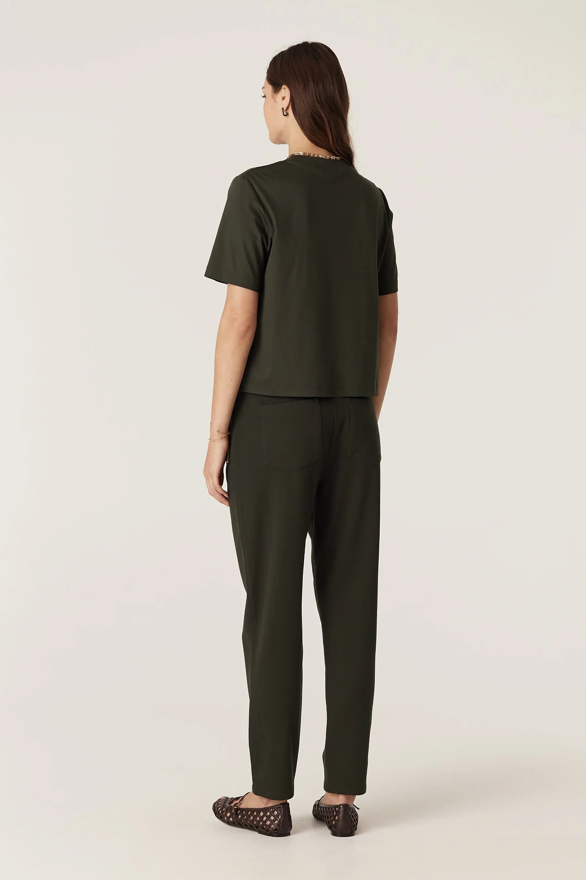 Luca Twill Jogger - Forest Green - Image 5