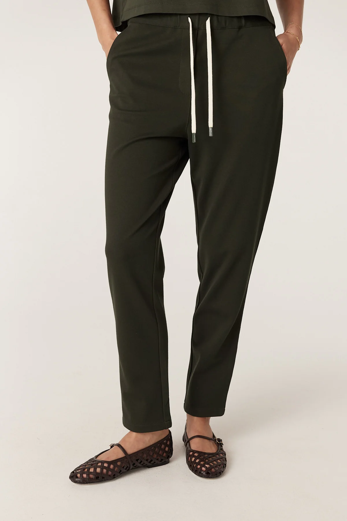 Luca Twill Jogger - Forest Green - Image 6