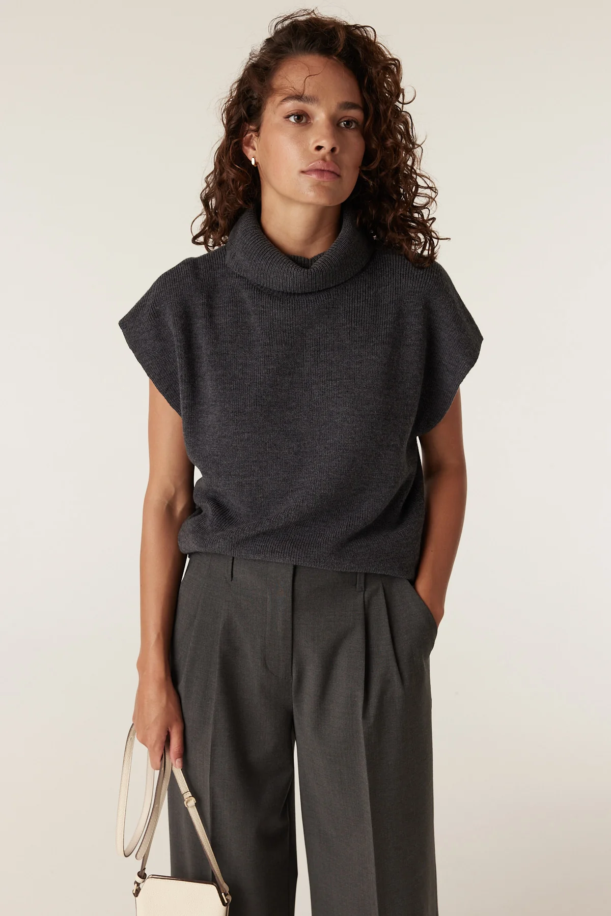 Lyon Wool Pant - Charcoal Marle - Image 4