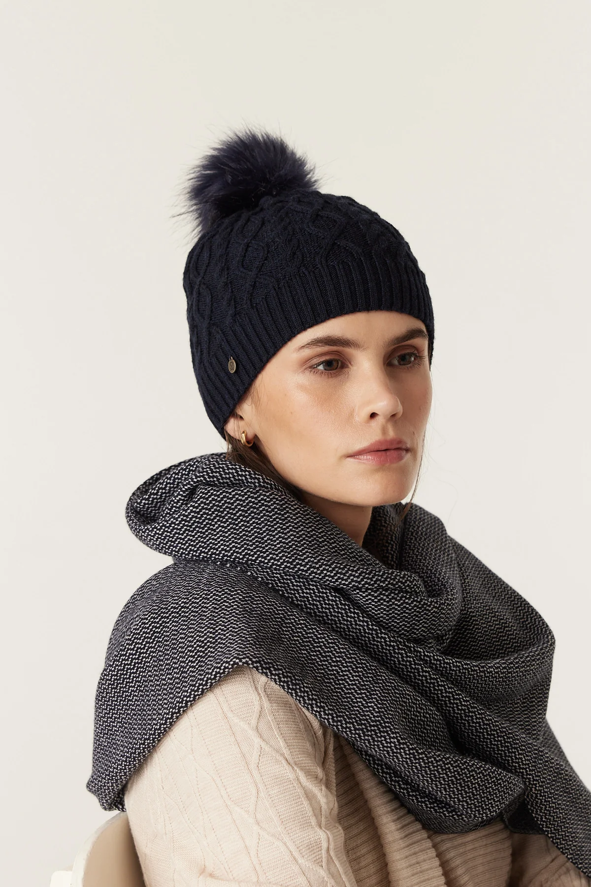 Merino Wool Beanie - Midnight Navy - Image 5
