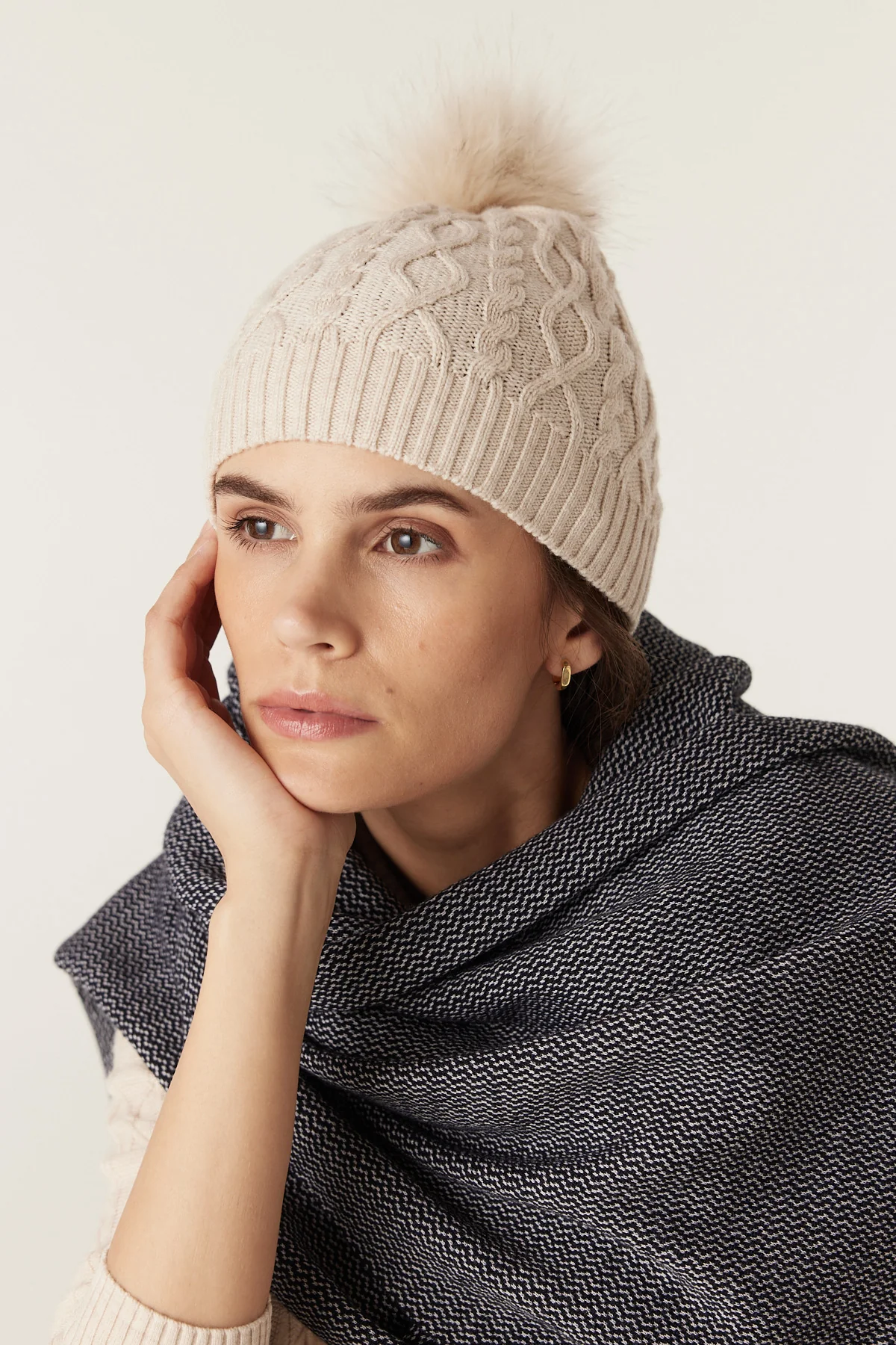 Merino Wool Beanie - Oatmeal - Image 6