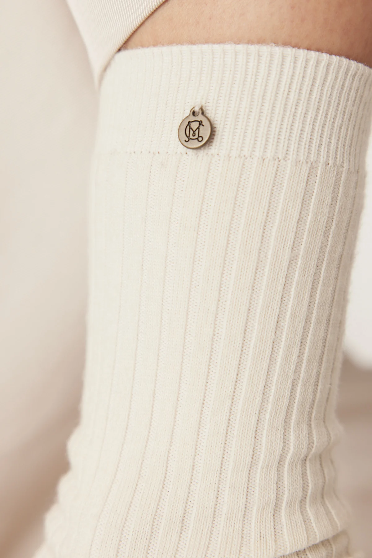 Merino Wool Ribbed Sock - Milk - Image 3