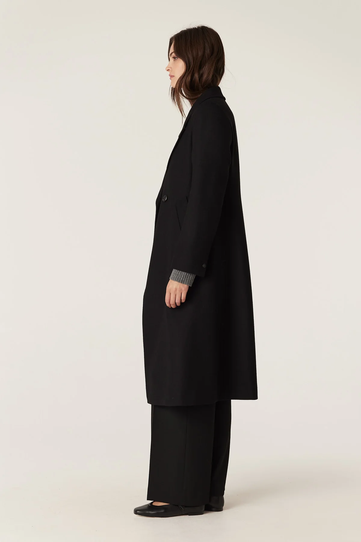Montgomery Wool Coat - Black - Image 5