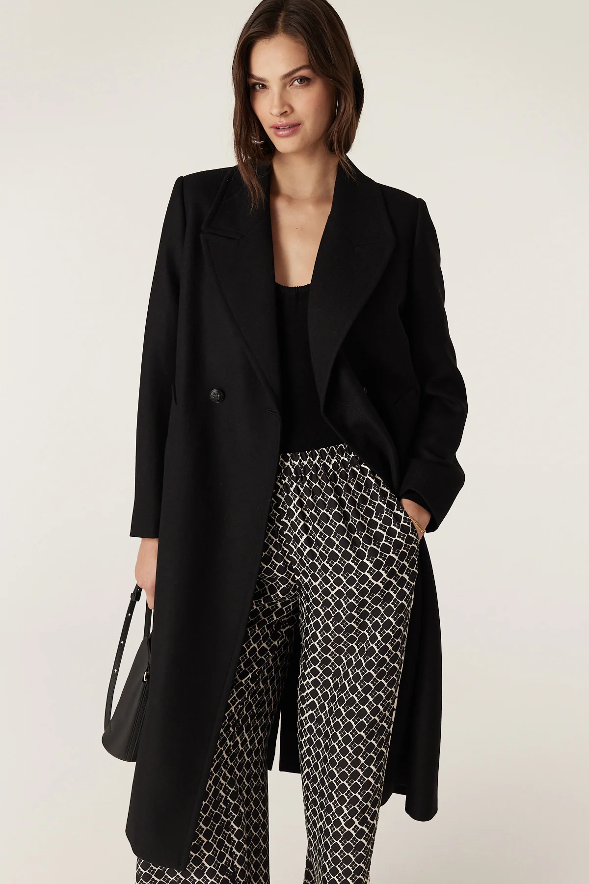 Montgomery Wool Coat - Black - Image 8