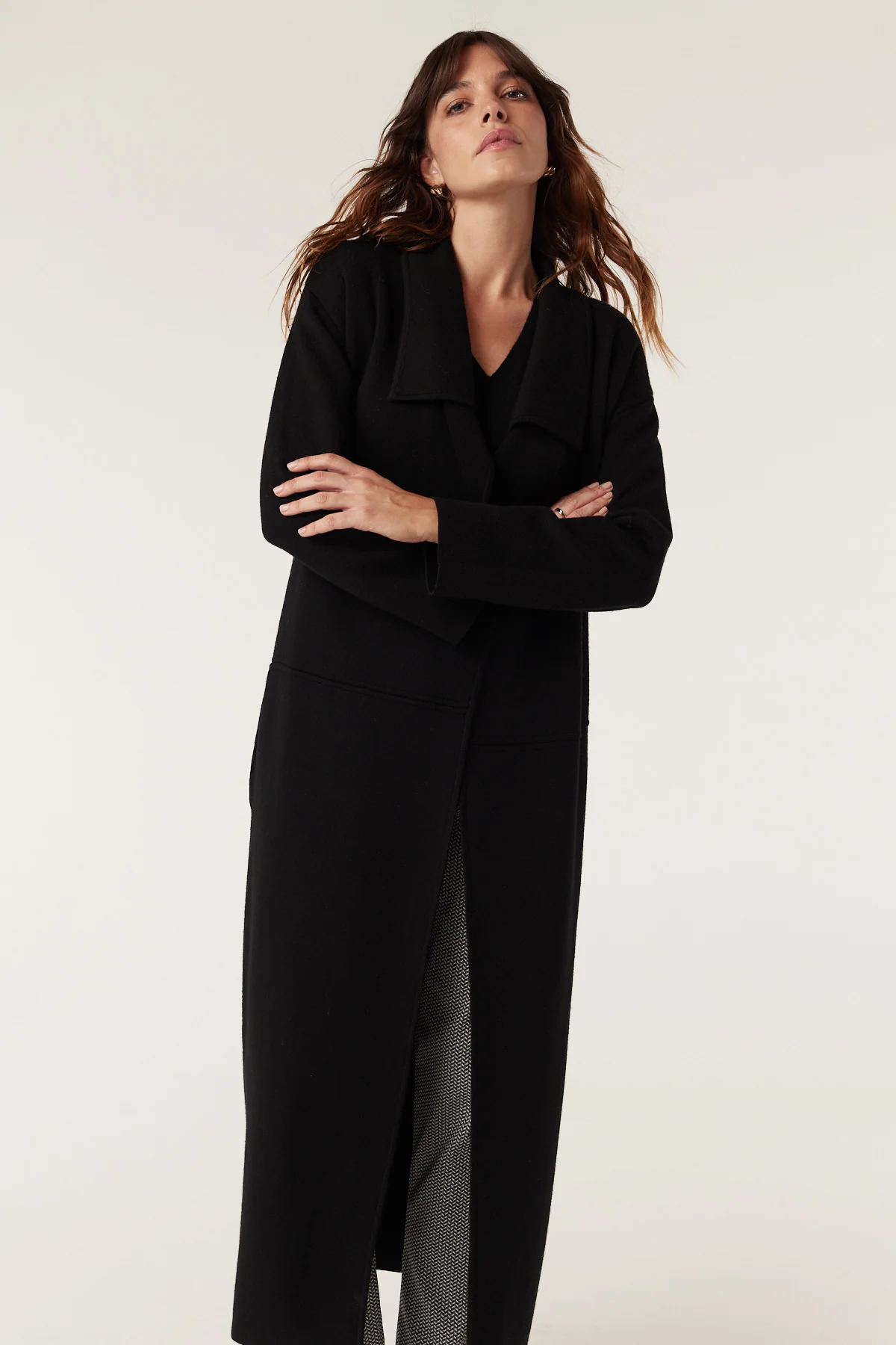Parsons Merino Cardigan - Black - Image 3