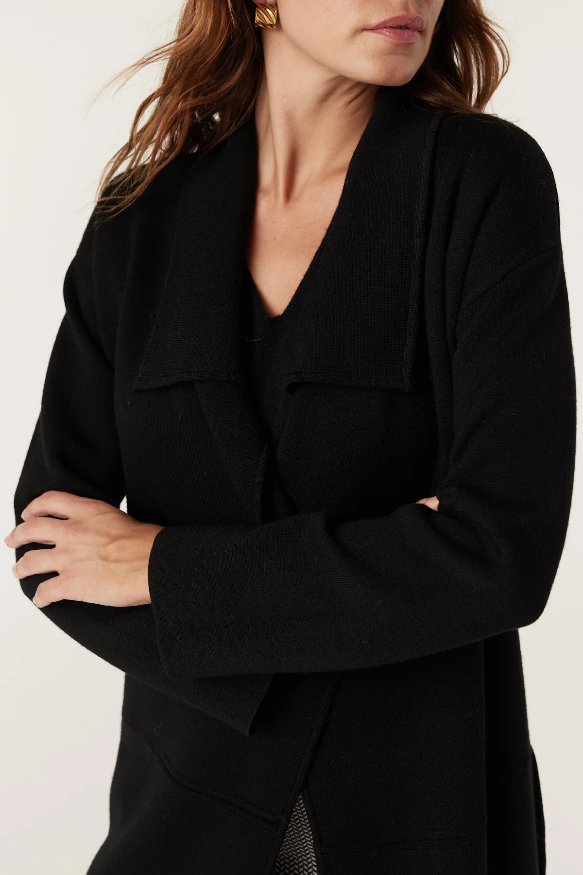 Parsons Merino Cardigan - Black - Image 4