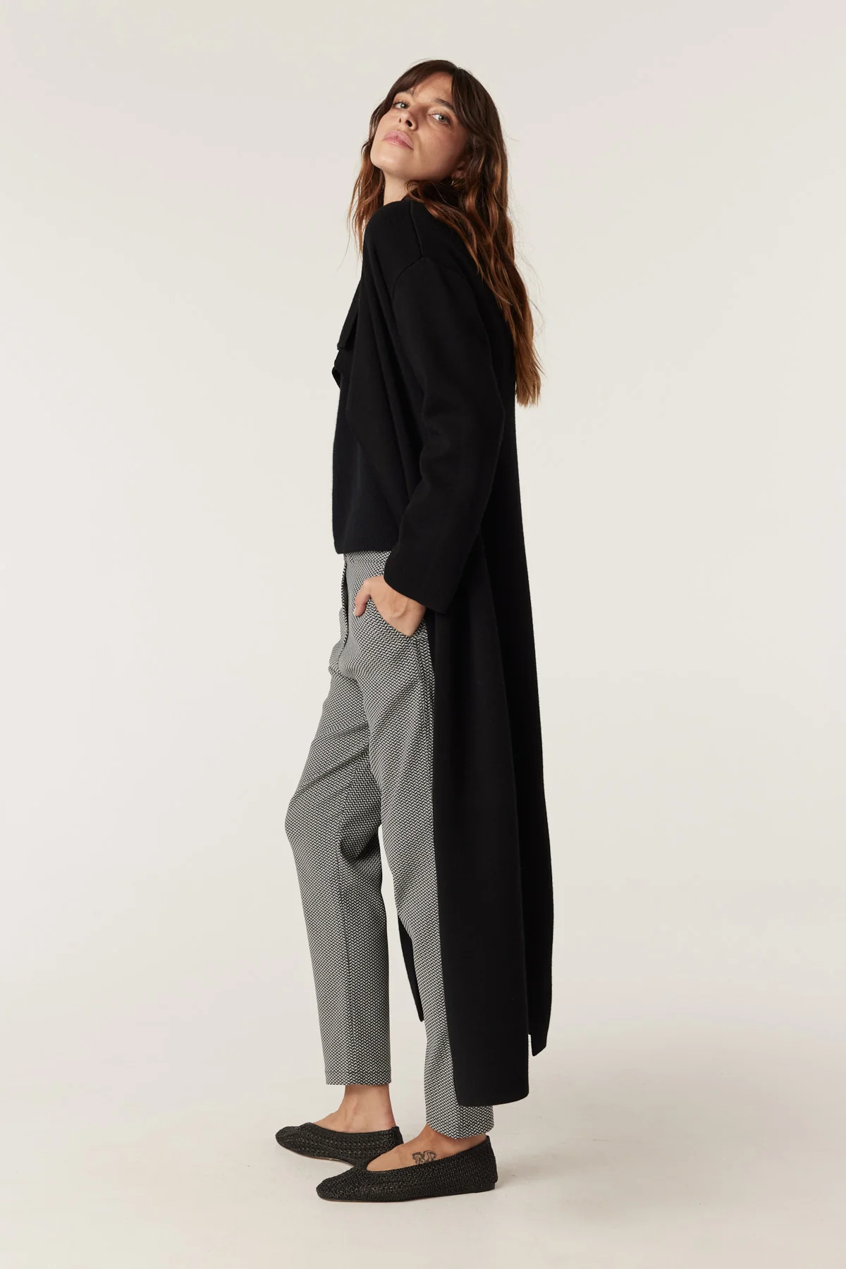 Parsons Merino Cardigan - Black - Image 5