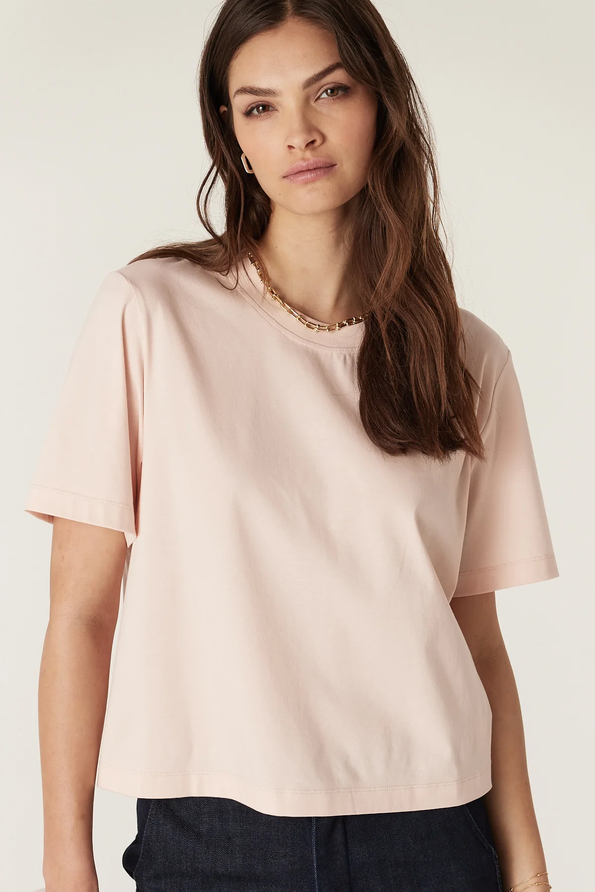 Pima Boxy Tee - Blush - Image 3