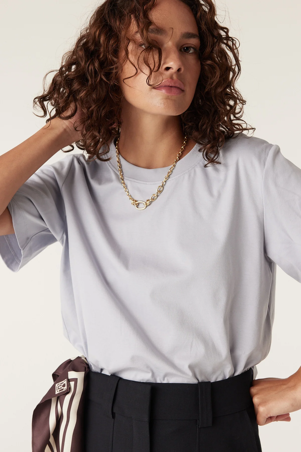Pima Boxy Tee - Chalk Blue - Image 3