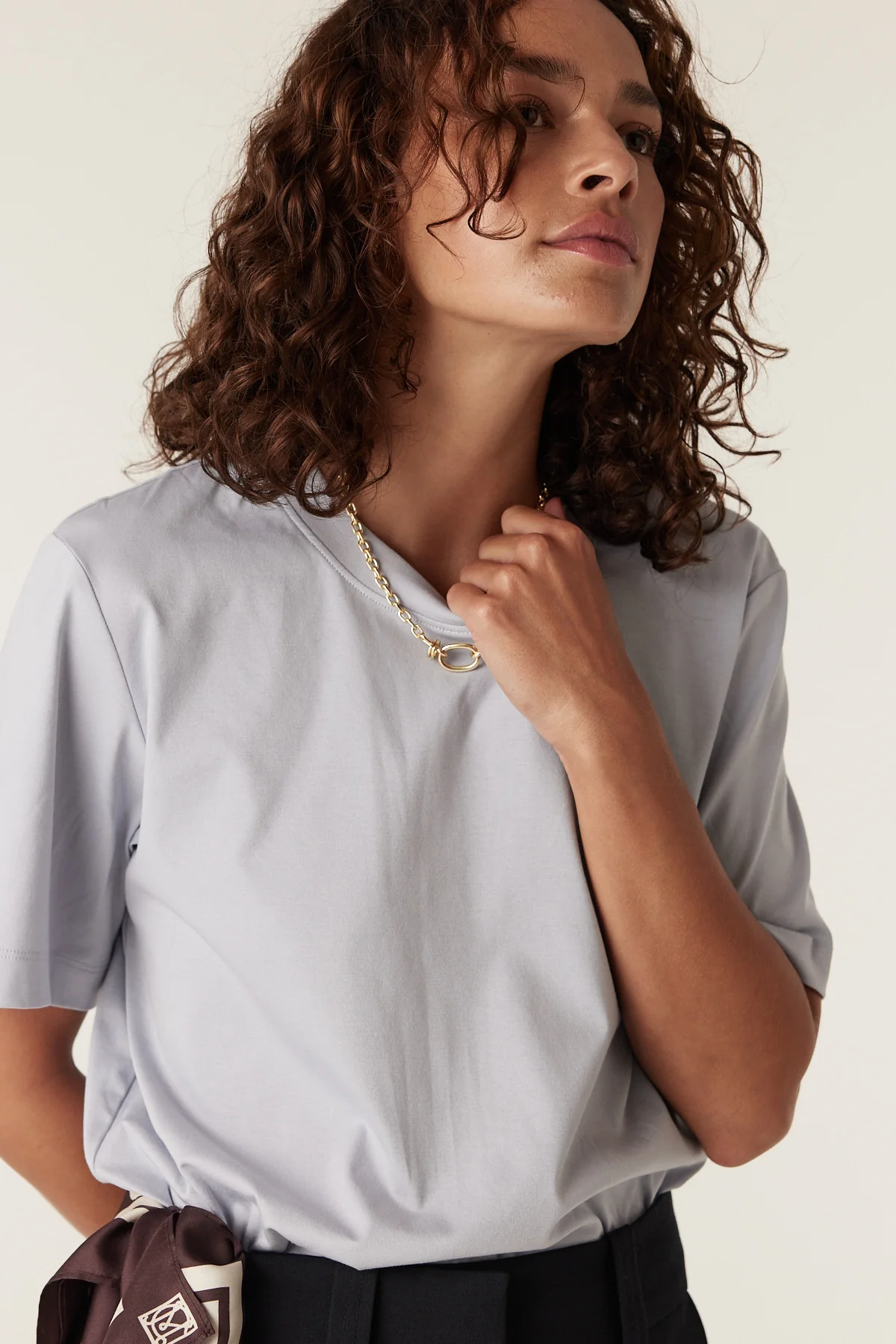Pima Boxy Tee - Chalk Blue - Image 6