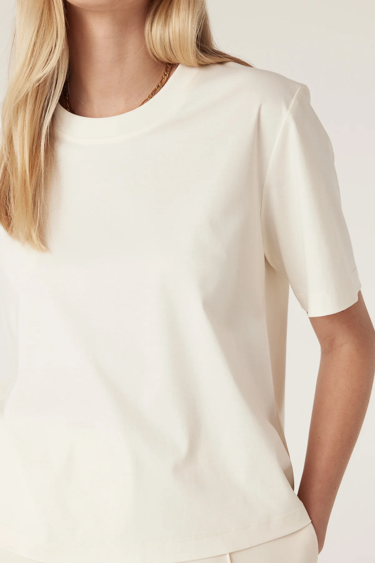 Pima Boxy Tee - Ecru - Image 5