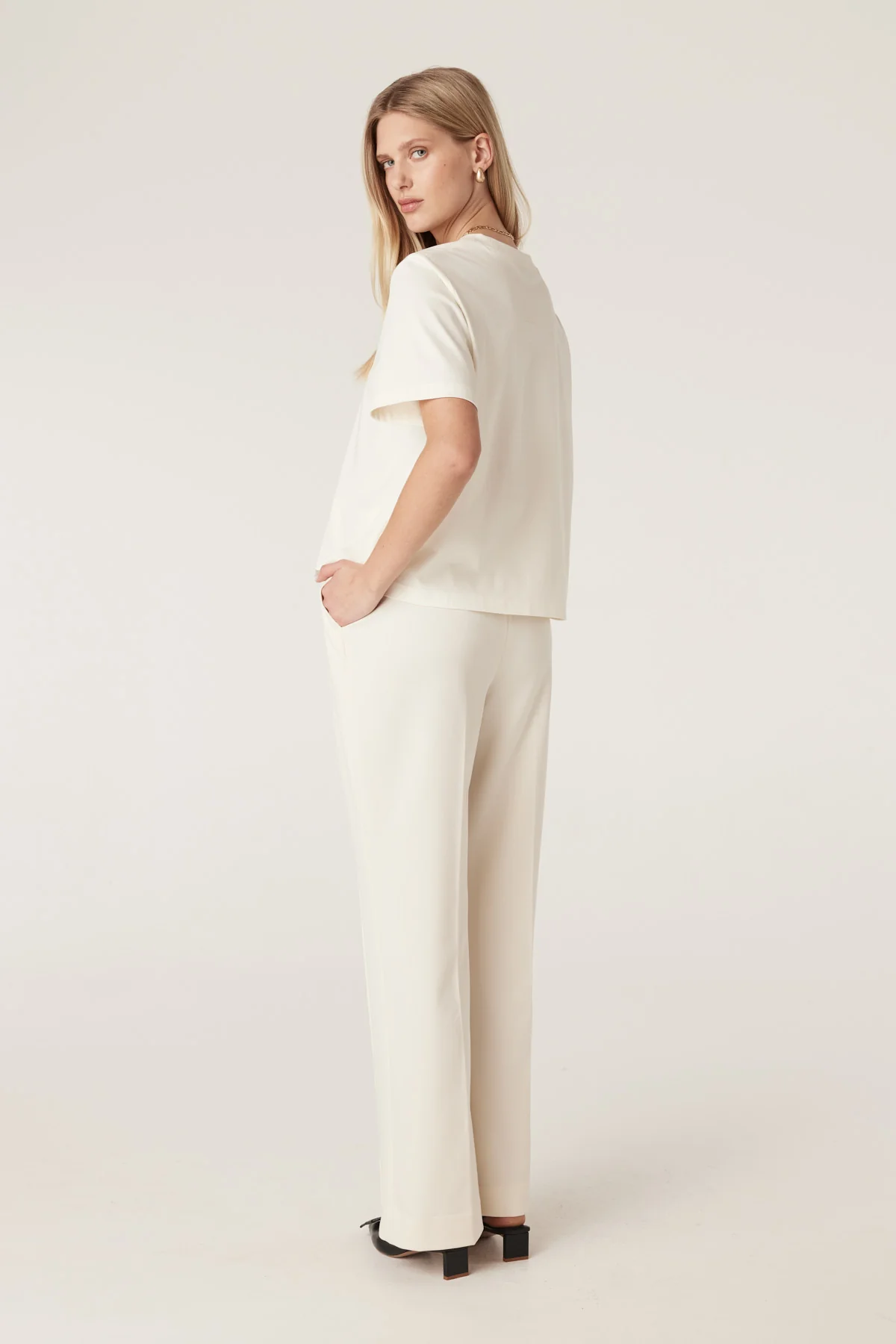 Pima Boxy Tee - Ecru - Image 7